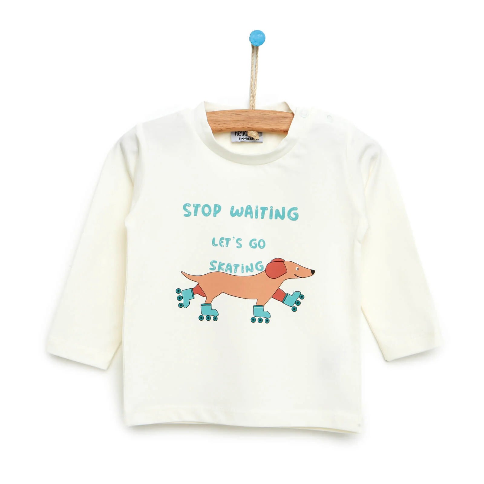 HelloBaby Basic Printed Long Sleeve T-shirt - Ecru - ebebek - Black Friday
