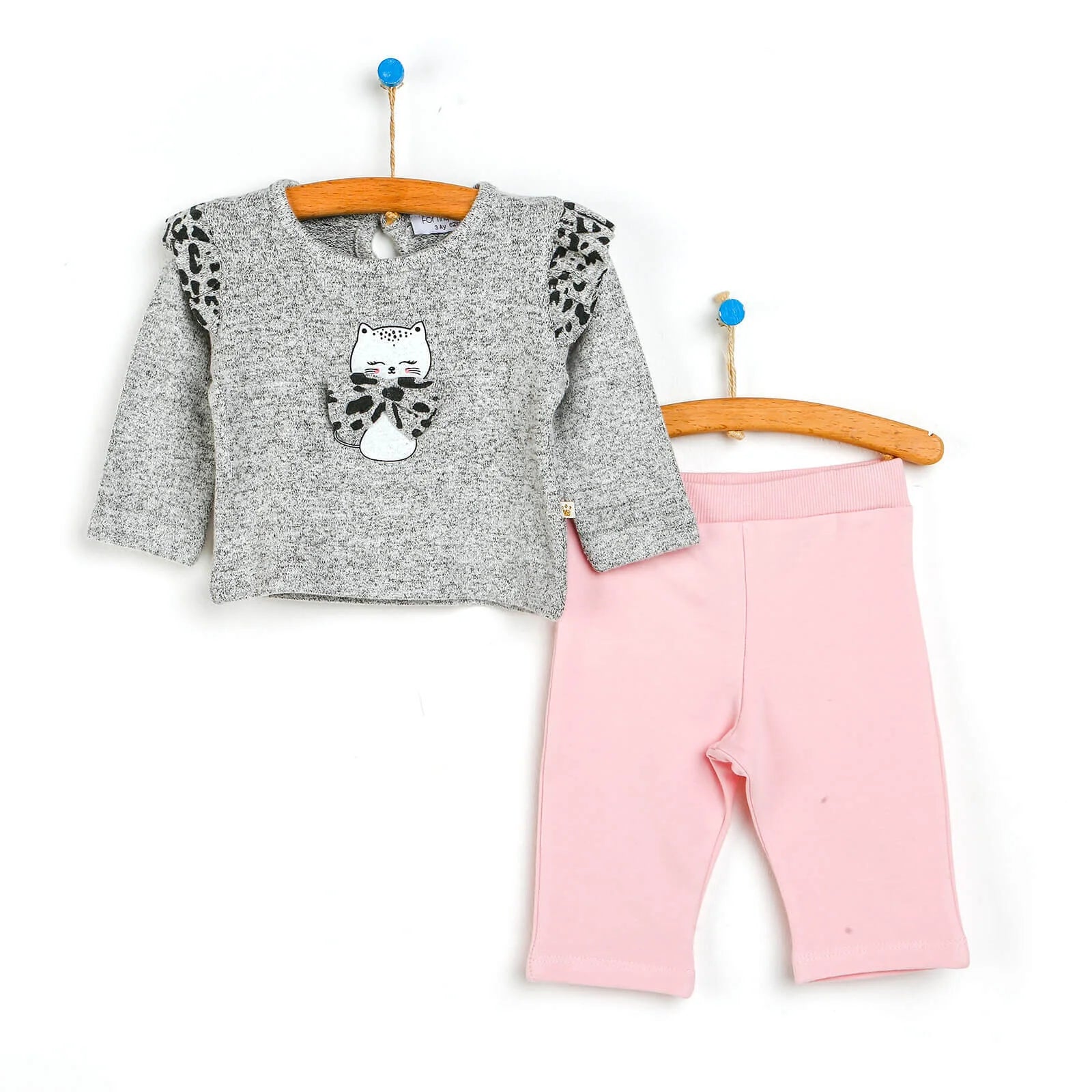 For My Baby Newborn Leopard Sweatshirt - Grey Melange - ebebek - Black Friday