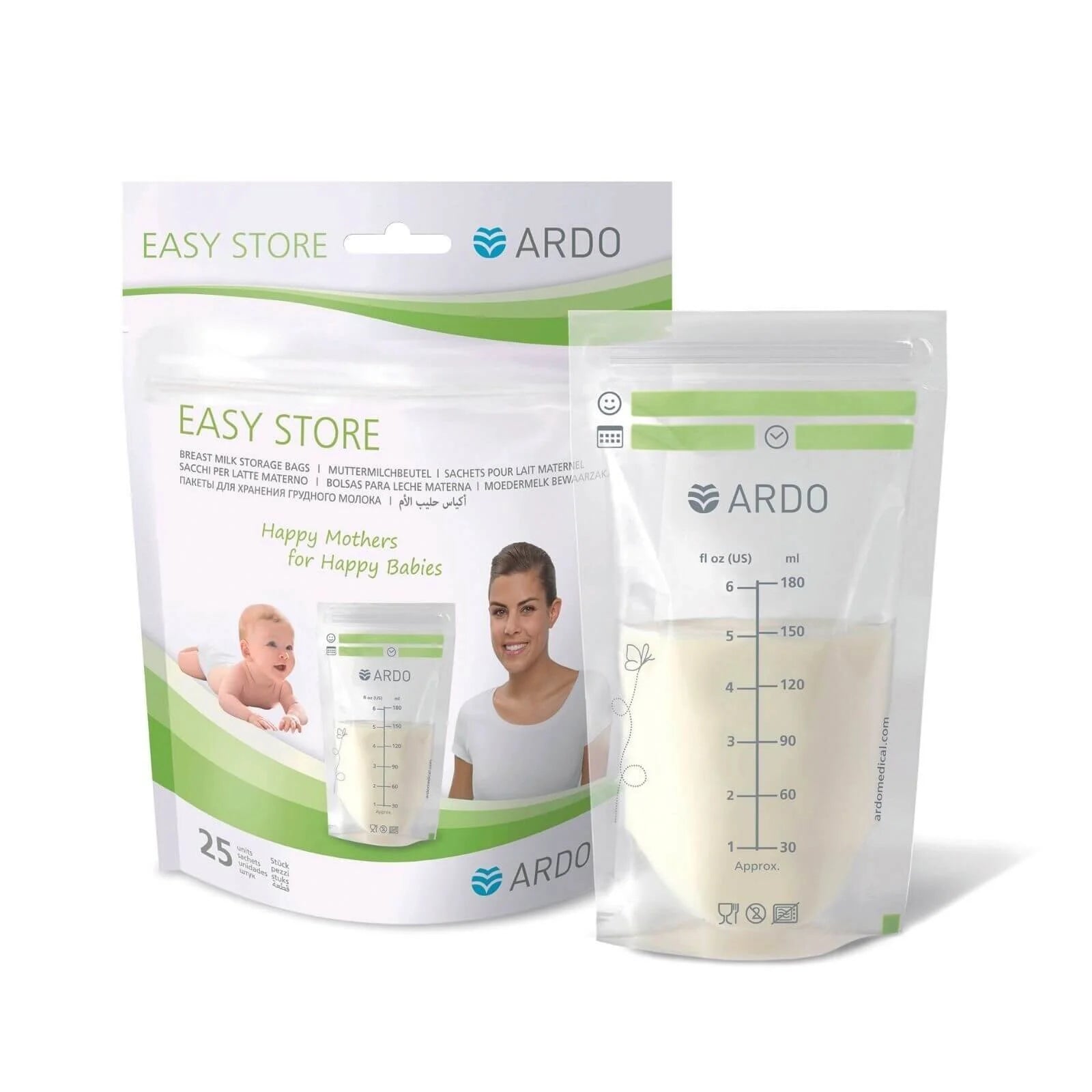 Ardo Easy Store Breast Milk Storage Bags 25 pcs 180ml - ebebek - Black Friday