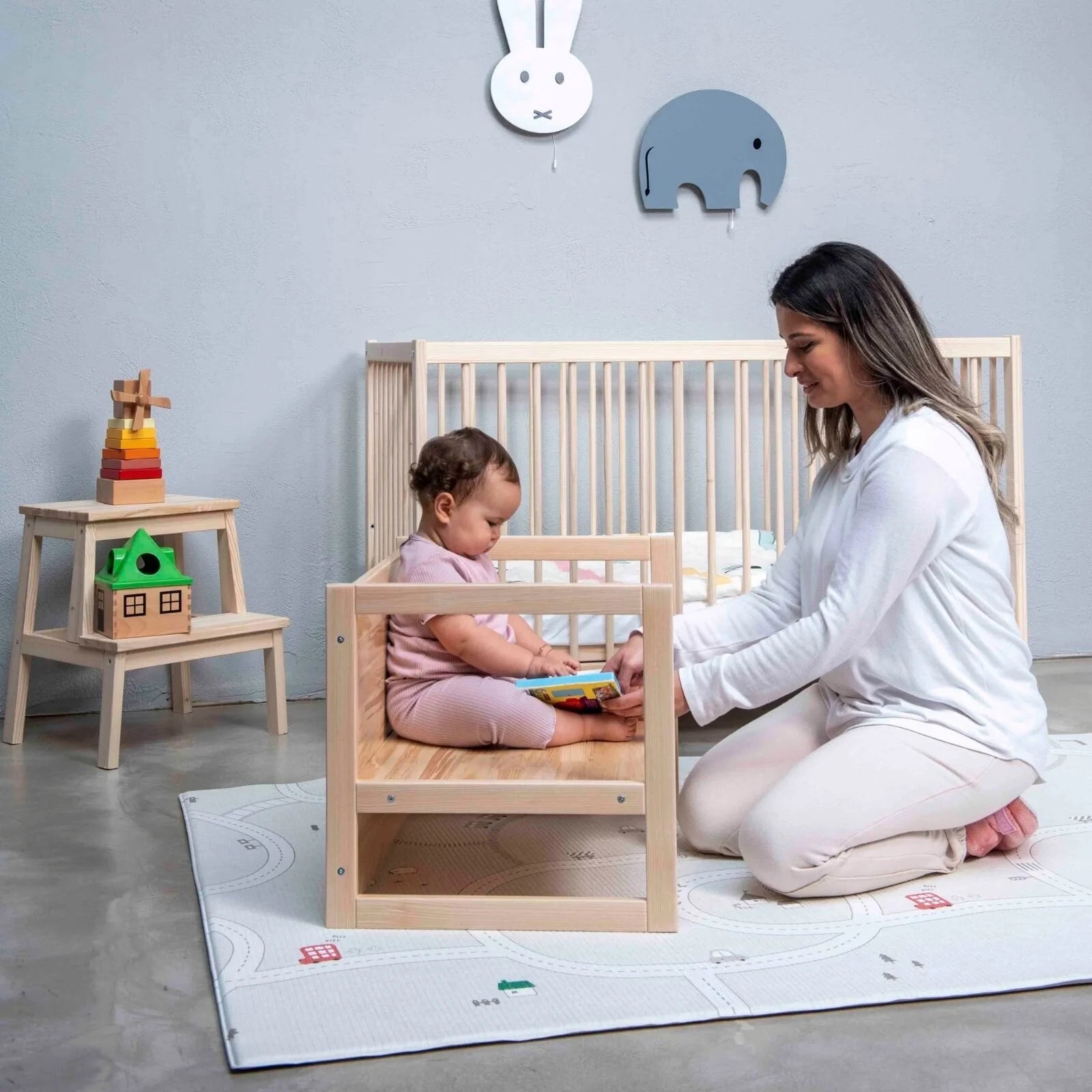 Montessori Wooden Convertable Table & Chair 36,6 cm (W) x 47 cm (H) x 64,5 cm (L) - ebebek - Black Friday