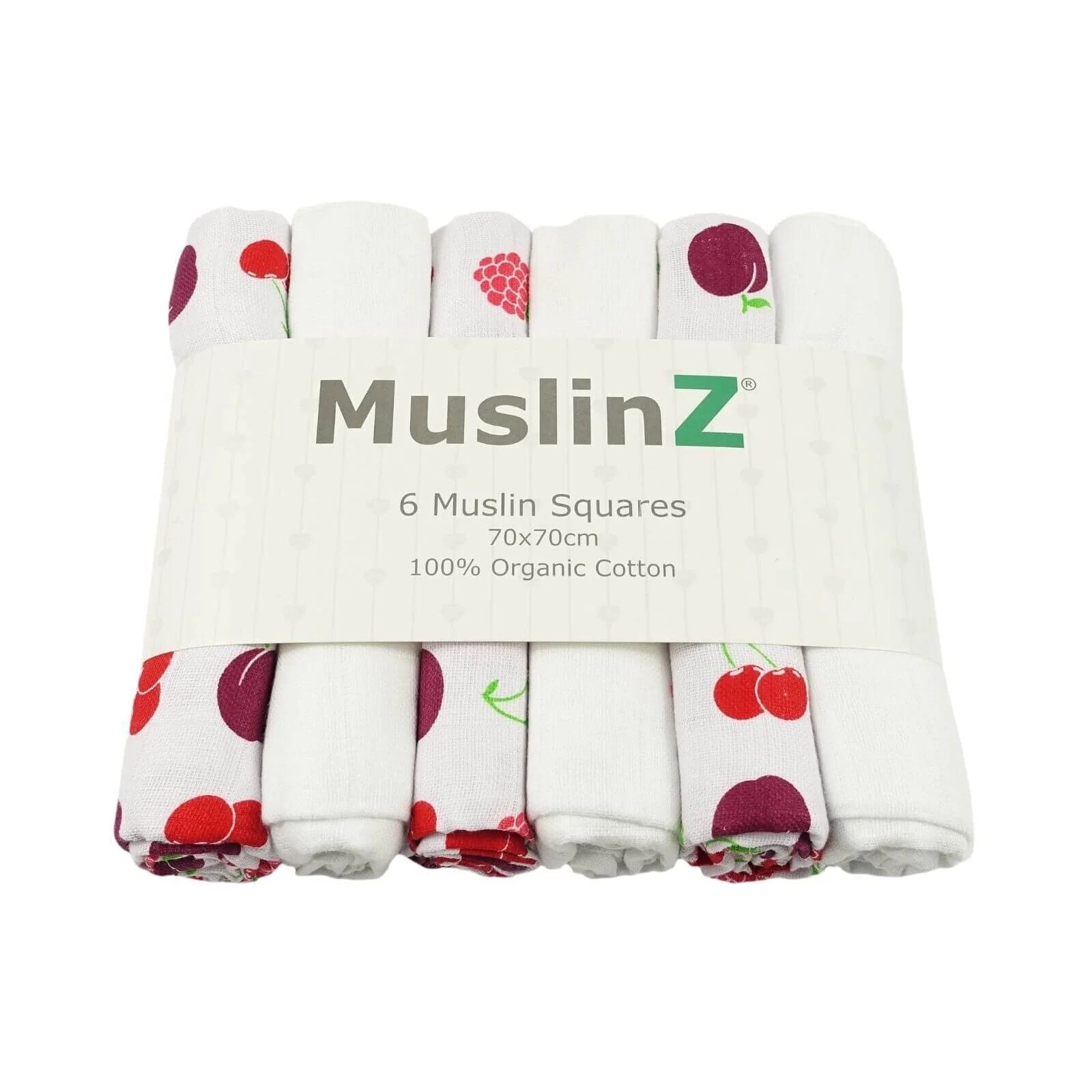 MuslinZ 6 Pack Organic Cotton Muslin Squares 70x70cm - Fruit - ebebek - Black Friday