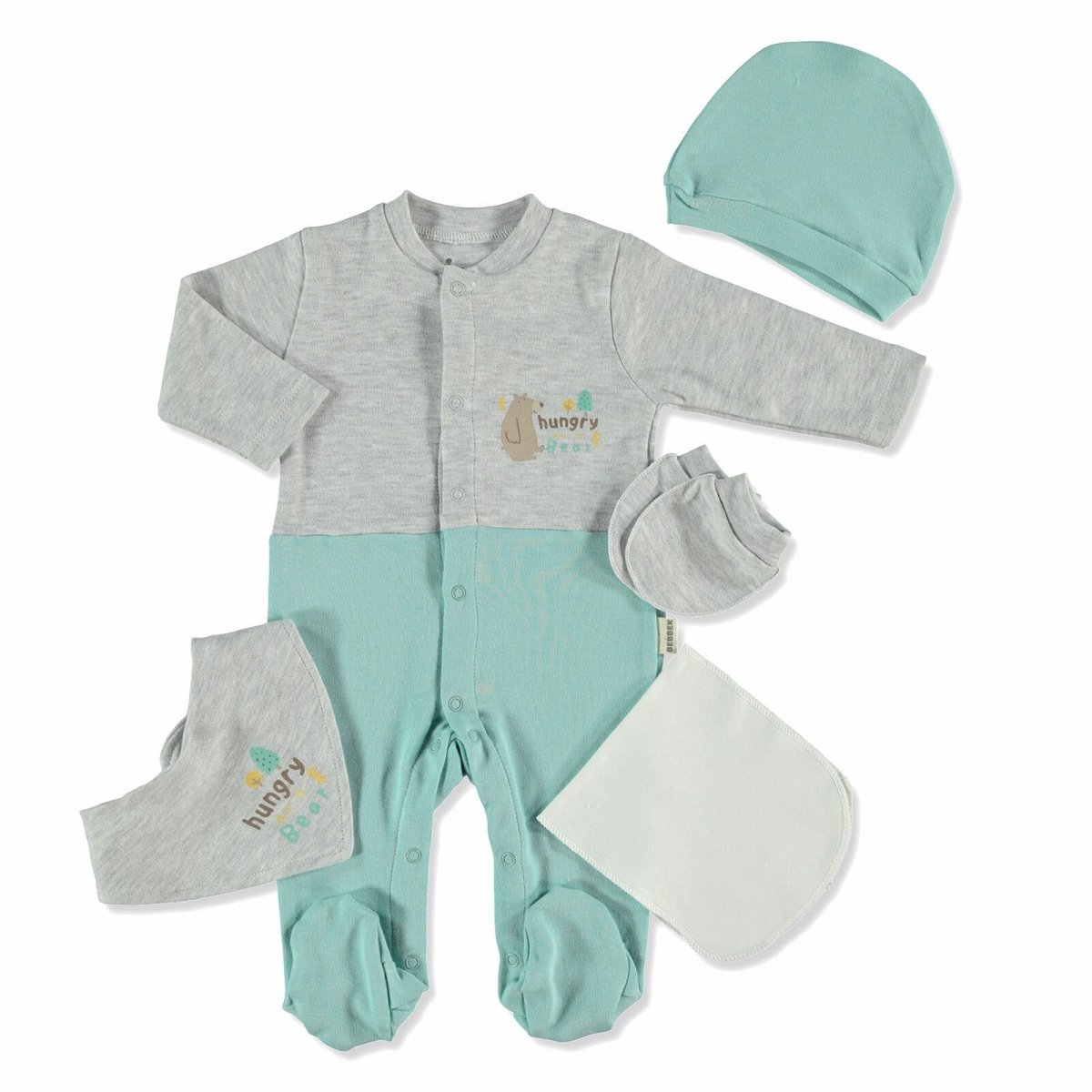 Bebbek Baby Boy 5 Pcs Newborn Starter Set - Green - ebebek - Black Friday