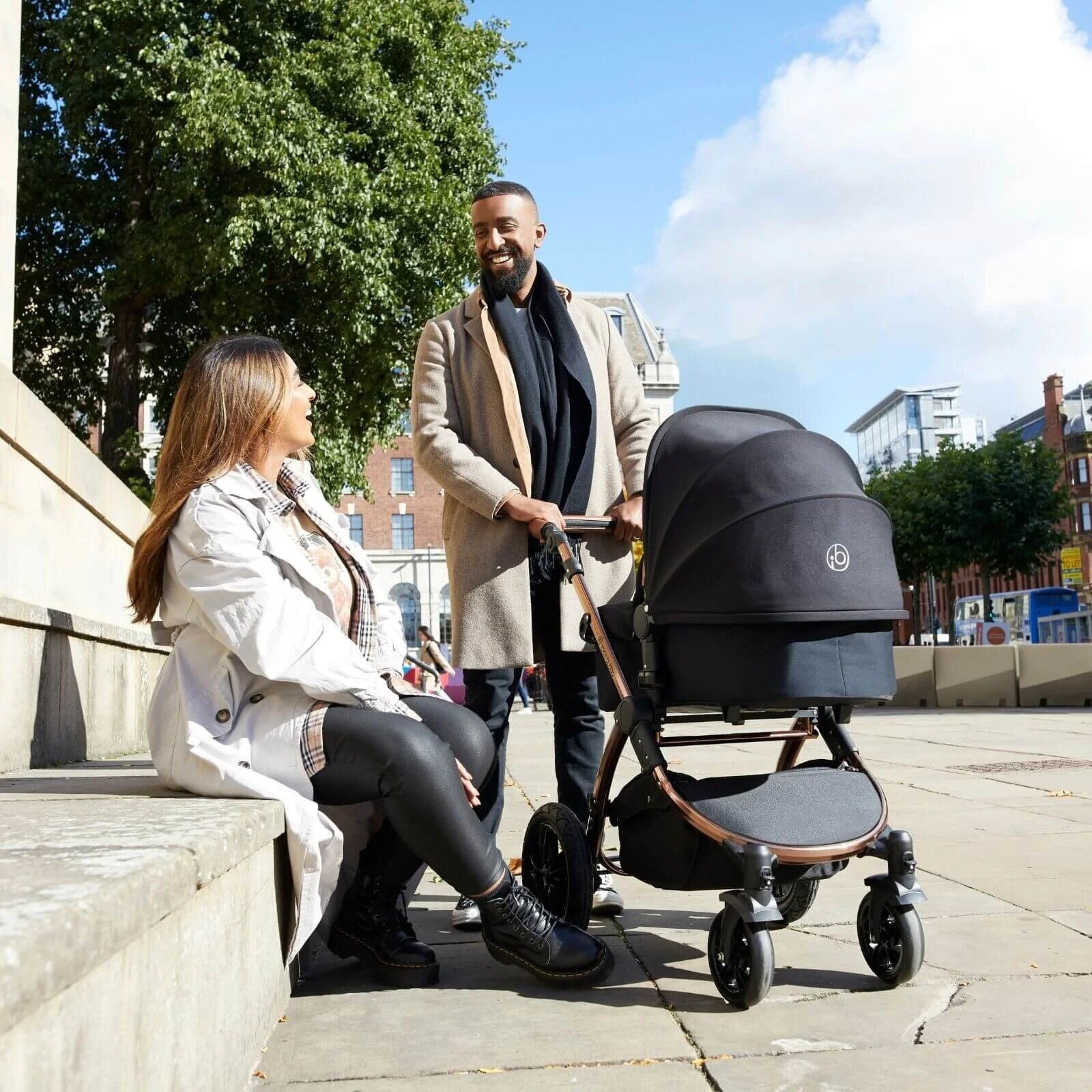 Ickle Bubba Stomp Luxe 2 - in - 1 Pushchair & Carrycot - Black/Midnight/Tan - ebebek - Black Friday