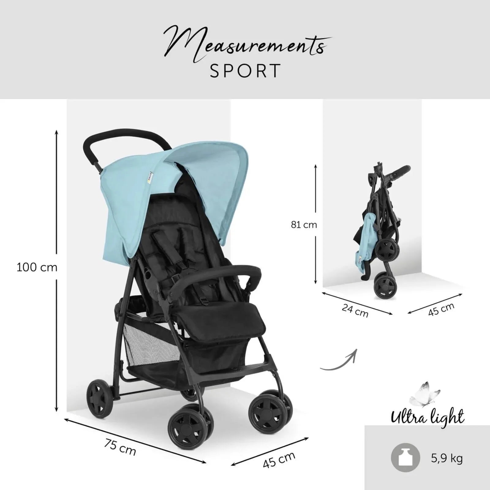 Hauck Sport Pushchair - Blue - ebebek - Black Friday