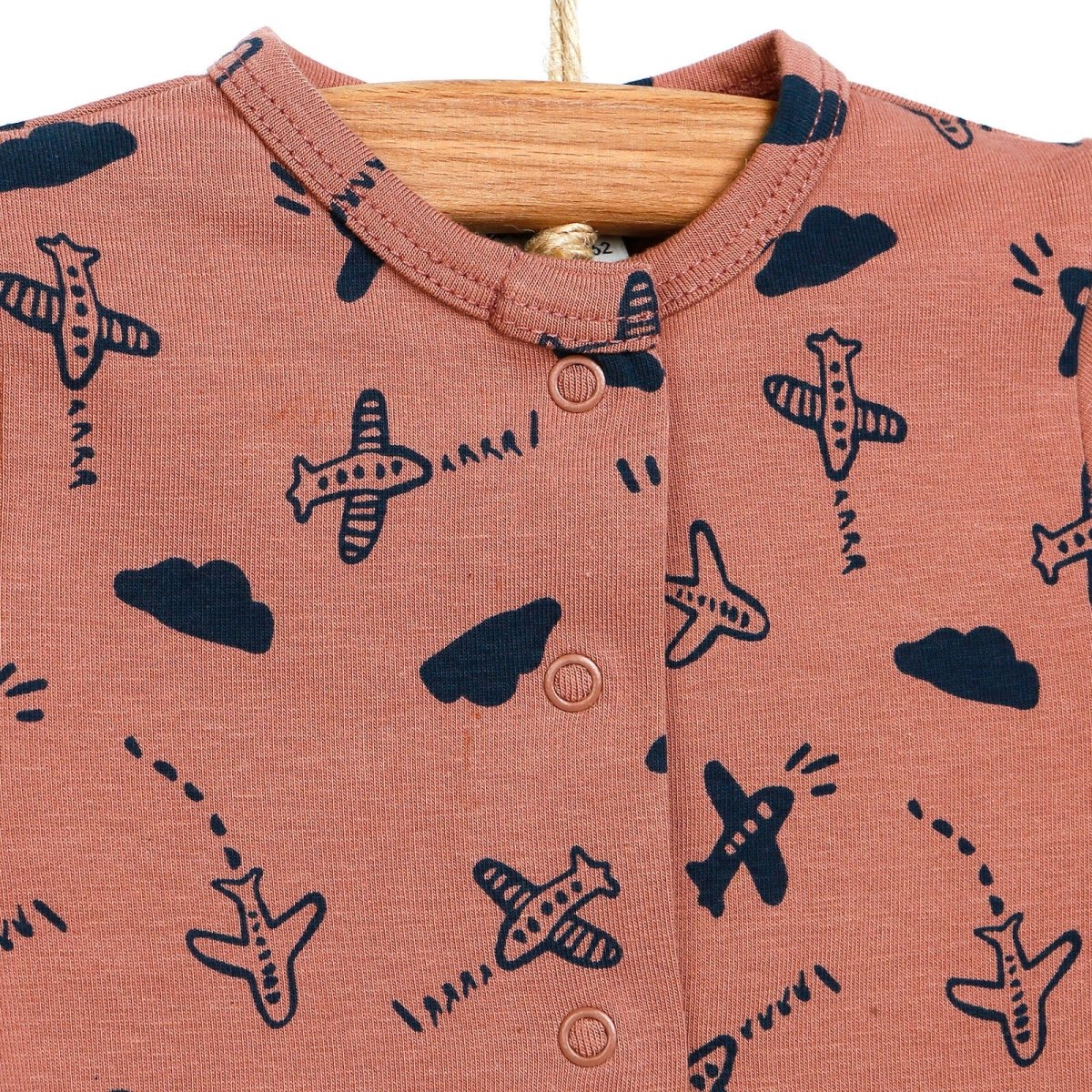 Antebies Newborn Plane Organic Footed Jumpsuit - Light Rose - ebebek - Black Friday