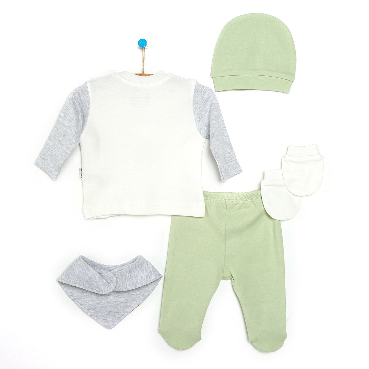 Bebbek Baby Boy 5 Pcs Newborn Starter Set - Light Green - ebebek - Black Friday