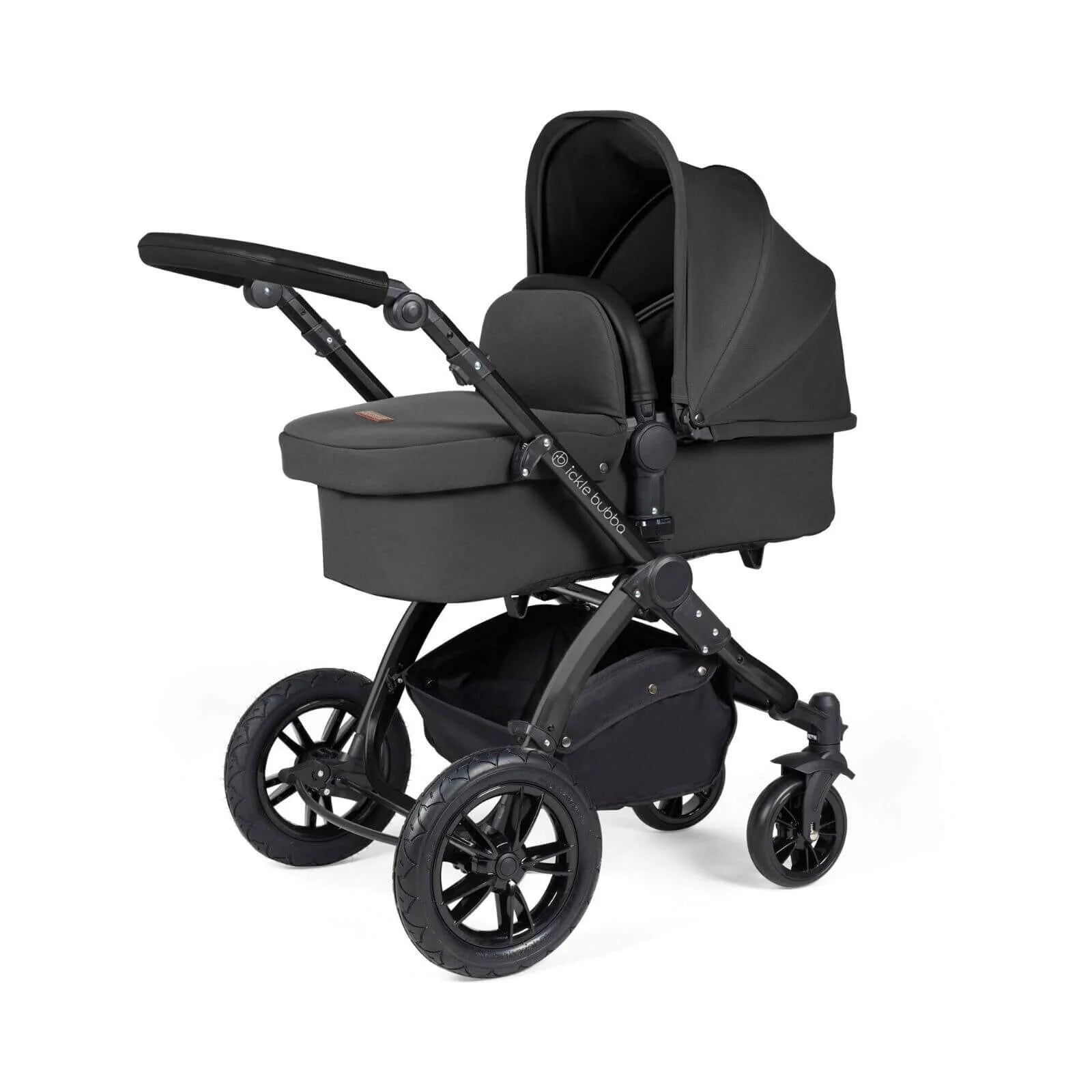 Ickle Bubba Stomp Luxe 2 - in - 1 Pushchair & Carrycot - Black/Charcoal Grey/Black - ebebek - Black Friday