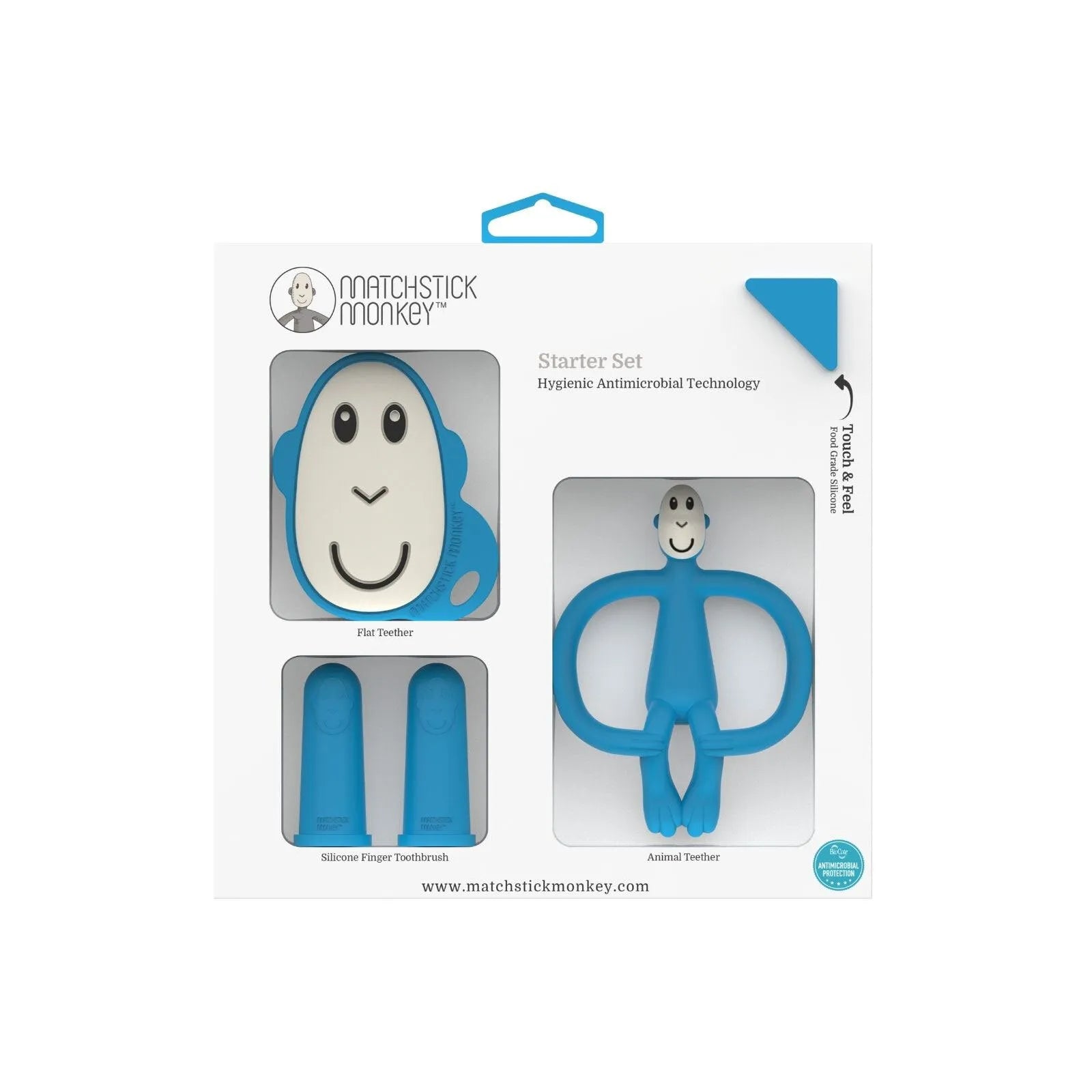 Matchstick Monkey Monkey Teething Starter Set - Blue - ebebek - Black Friday