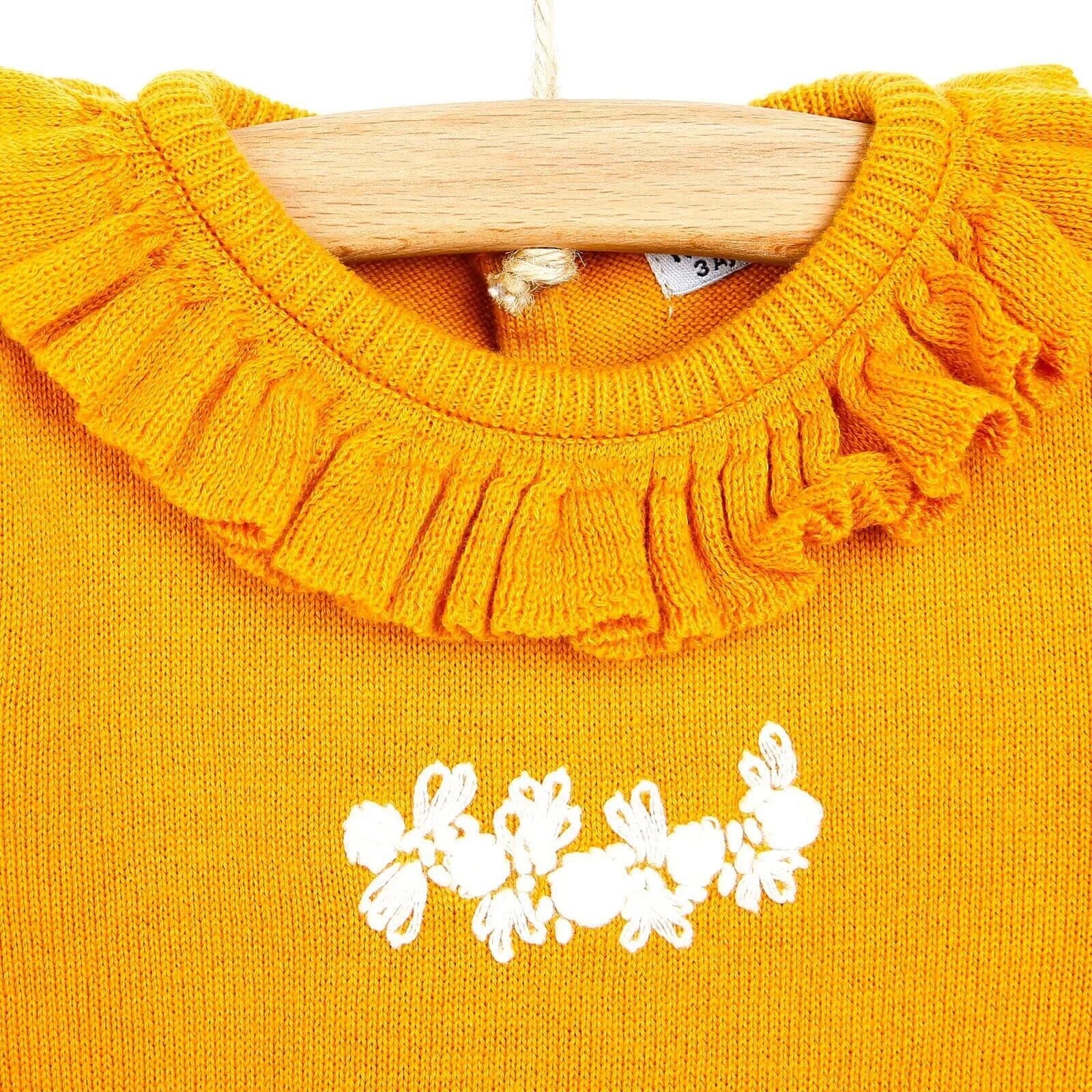 HelloBaby Newborn Knit Ruffled Jumpsuit - Mustard - ebebek - Black Friday