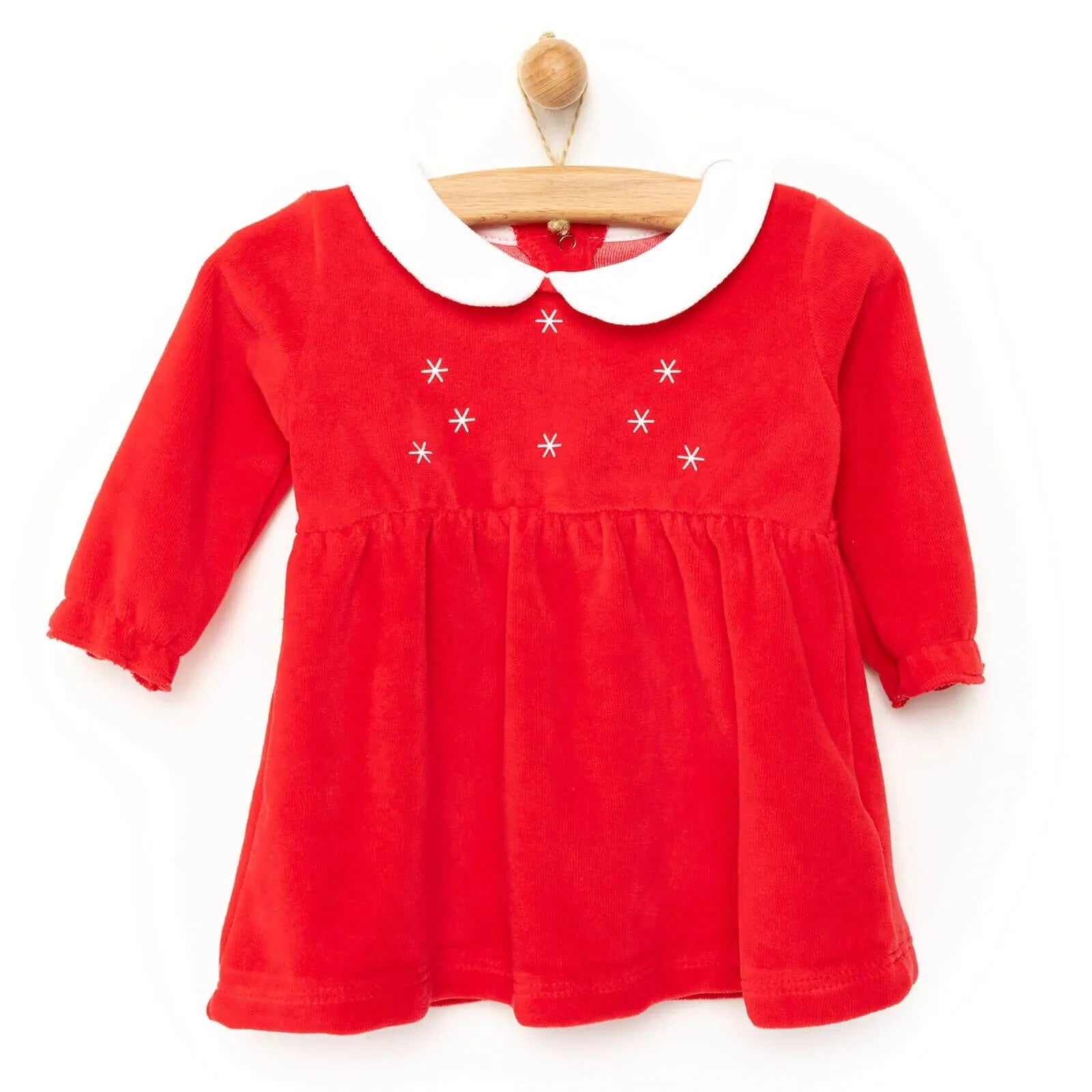 My First Christmas Newborn Girl Velvet Dress - Red - ebebek - Black Friday
