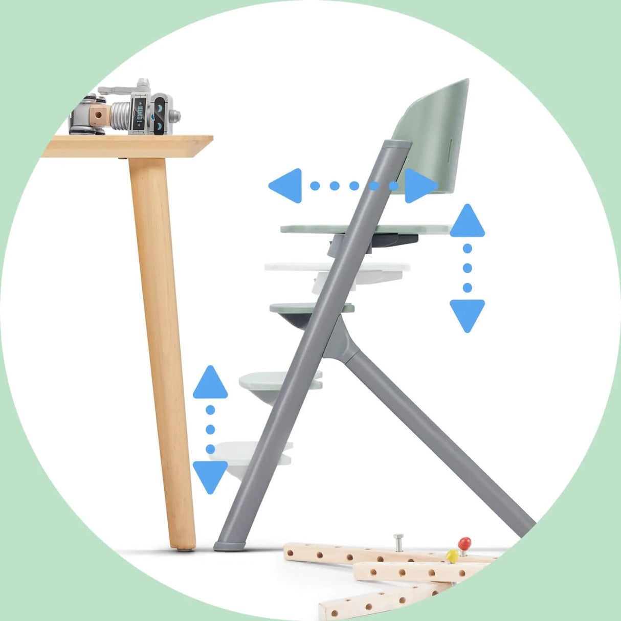 Kinderkraft Livy Highchair with Tray - Olive Green - ebebek - Black Friday