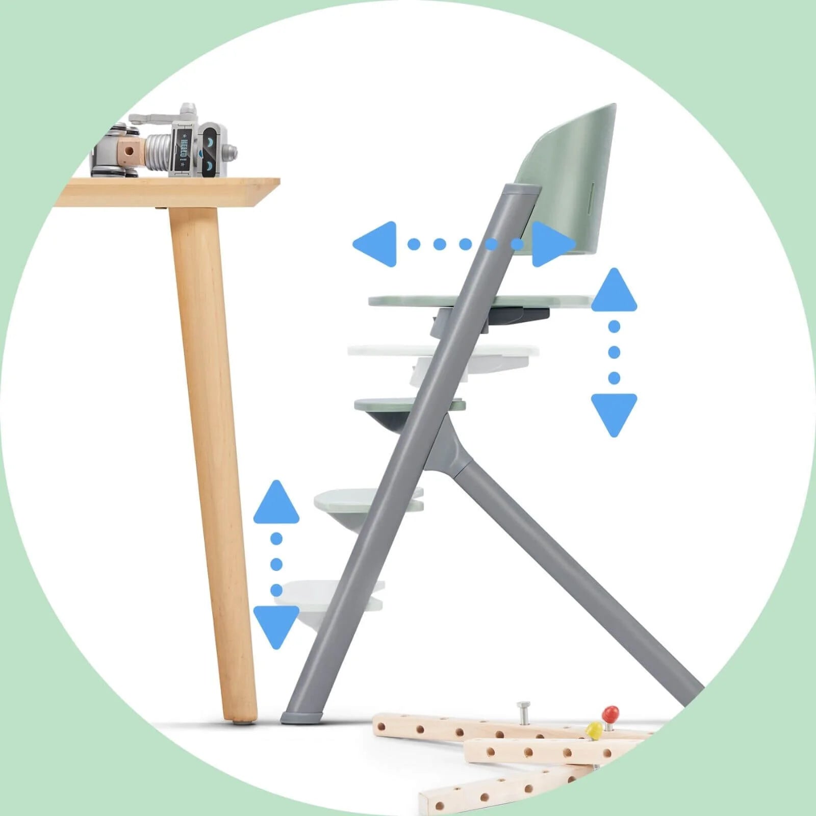 Kinderkraft Livy Highchair with Tray - Olive Green - ebebek - Black Friday