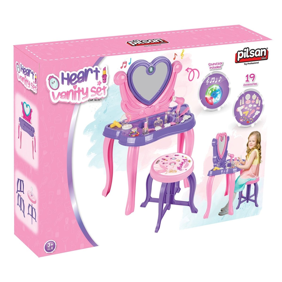 Pilsan Heart Vanity Set - Pink - ebebek - Black Friday