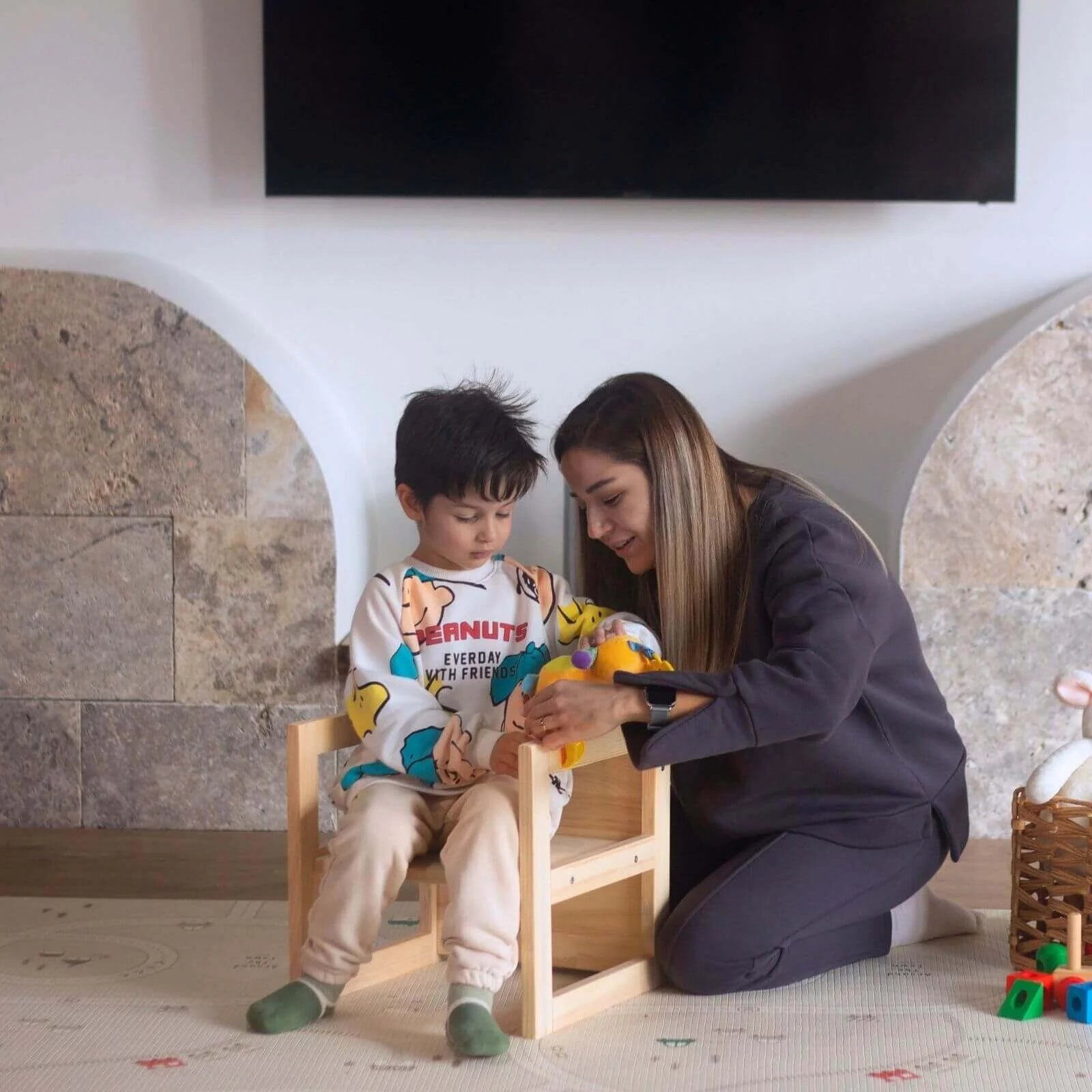 Montessori Wooden Convertable Table & Chair 36,1 cm (W) x 33,7 cm (H) x 36,6 cm (L) - ebebek - Black Friday