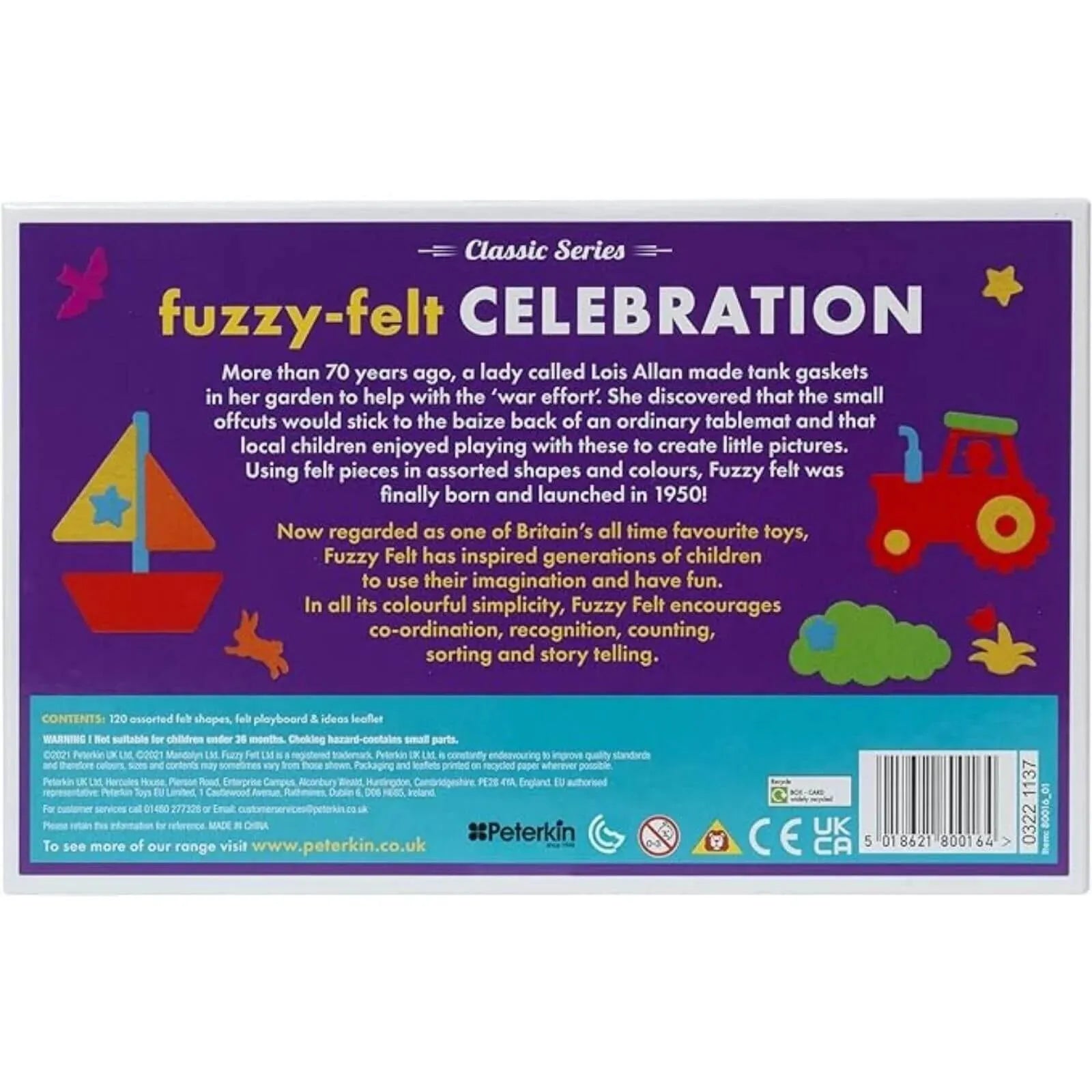 Peterkin Fuzzy Felt Retro Celebration Bumper Box - ebebek - Black Friday