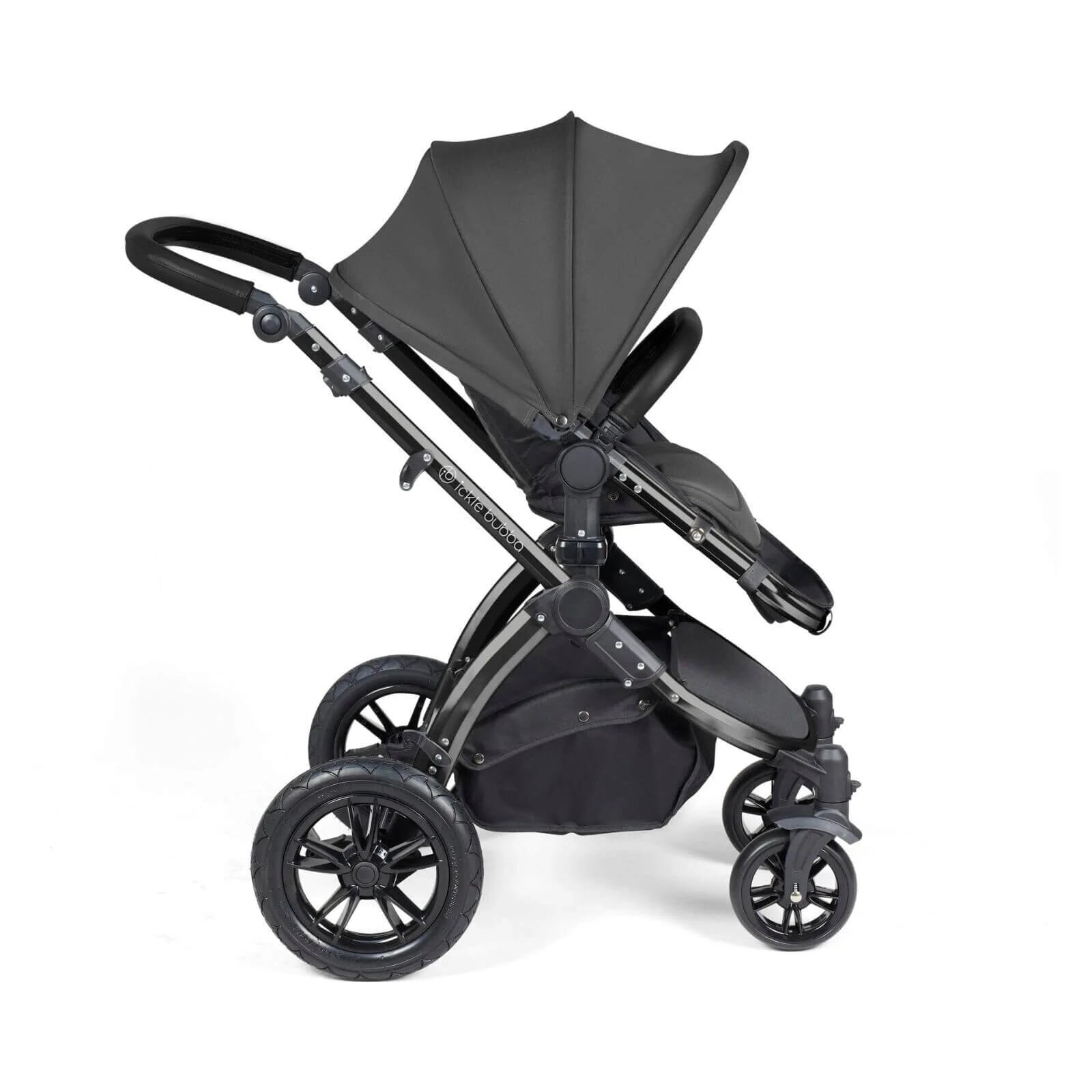 Ickle Bubba Stomp Luxe 2 - in - 1 Pushchair & Carrycot - Black/Charcoal Grey/Black - Ickle Bubba - ebebek