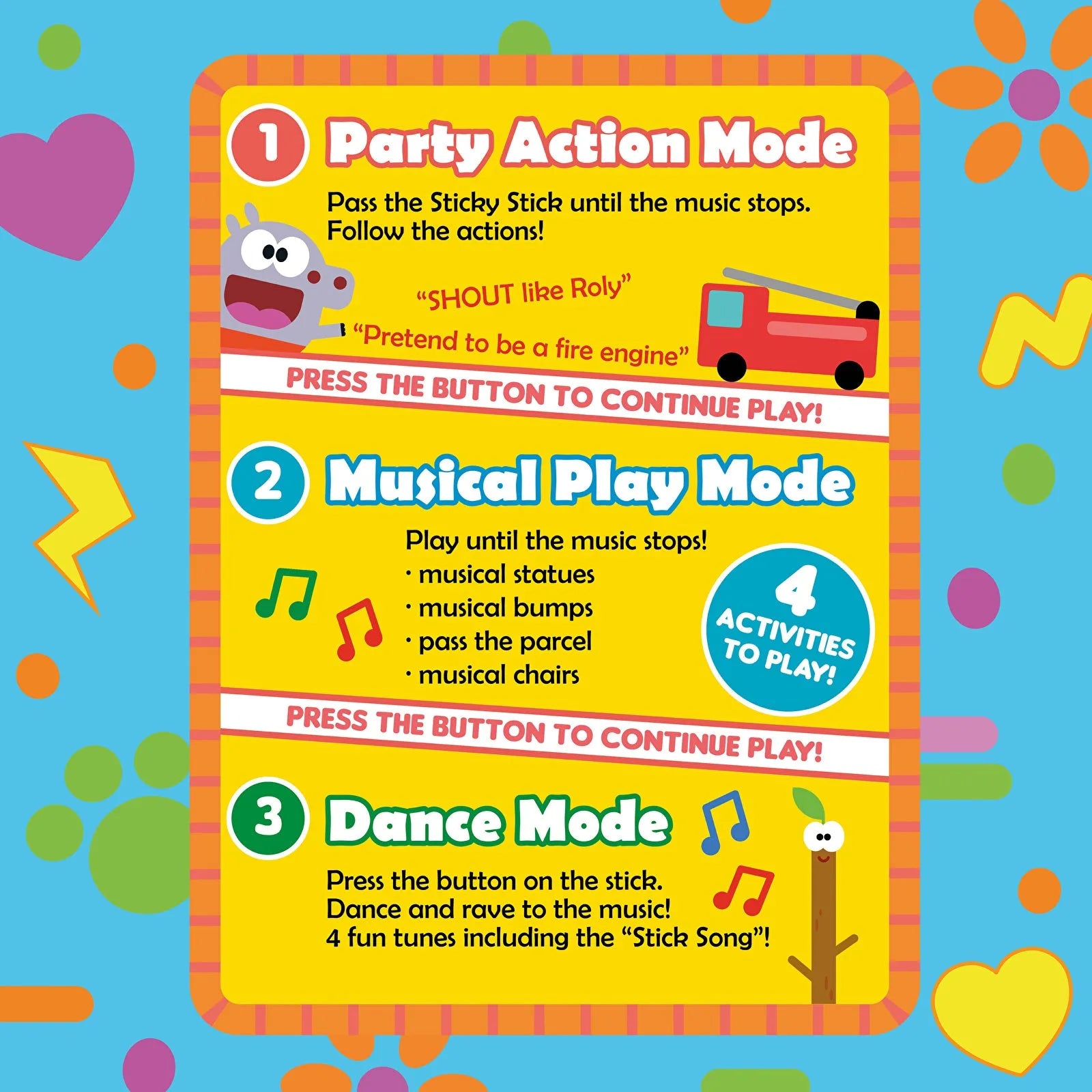 Hey Duggee Press, Play and Party Sticky Stick - ebebek - Black Friday