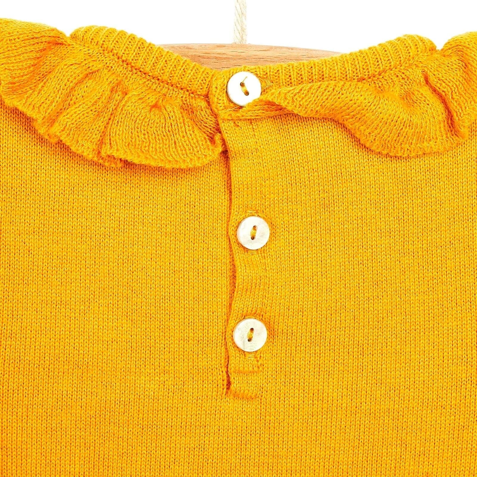 HelloBaby Newborn Knit Ruffled Jumpsuit - Mustard - ebebek - Black Friday