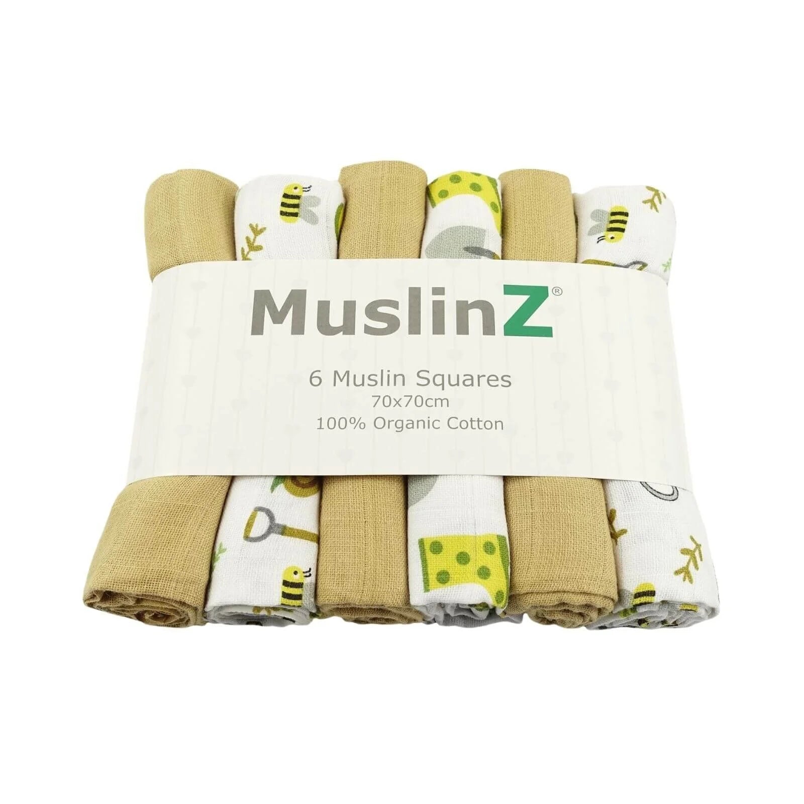 MuslinZ 6 Pack Organic Cotton Muslin Squares 70x70cm - Garden - ebebek - Black Friday