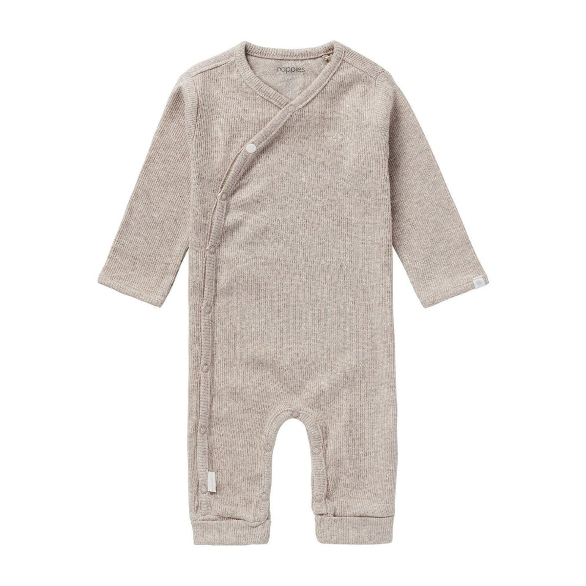 Noppies U Playsuit LS Rib Nevis - Taupe Melange - ebebek - Black Friday