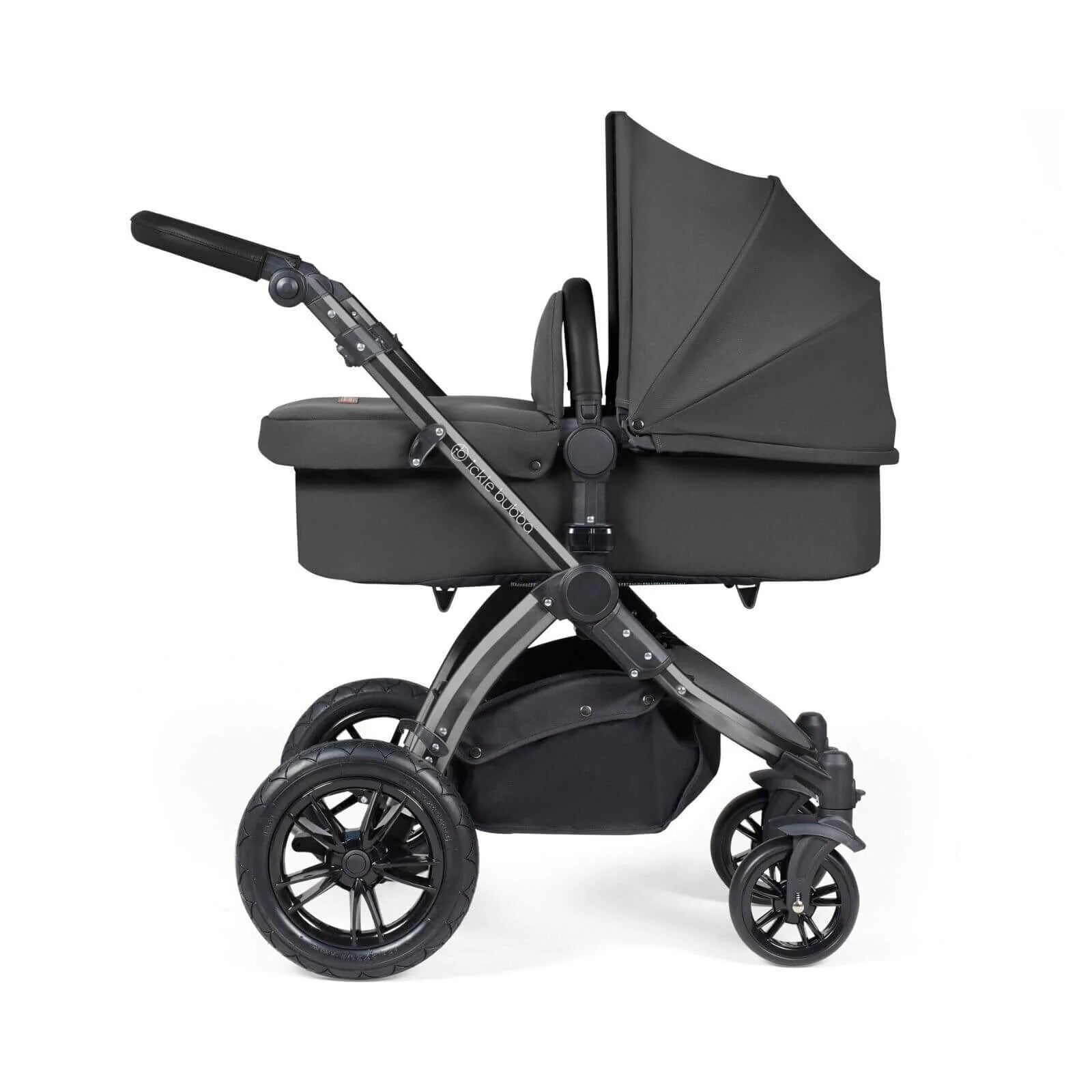 Ickle Bubba Stomp Luxe 2 - in - 1 Pushchair & Carrycot - Black/Charcoal Grey/Black - Ickle Bubba - ebebek