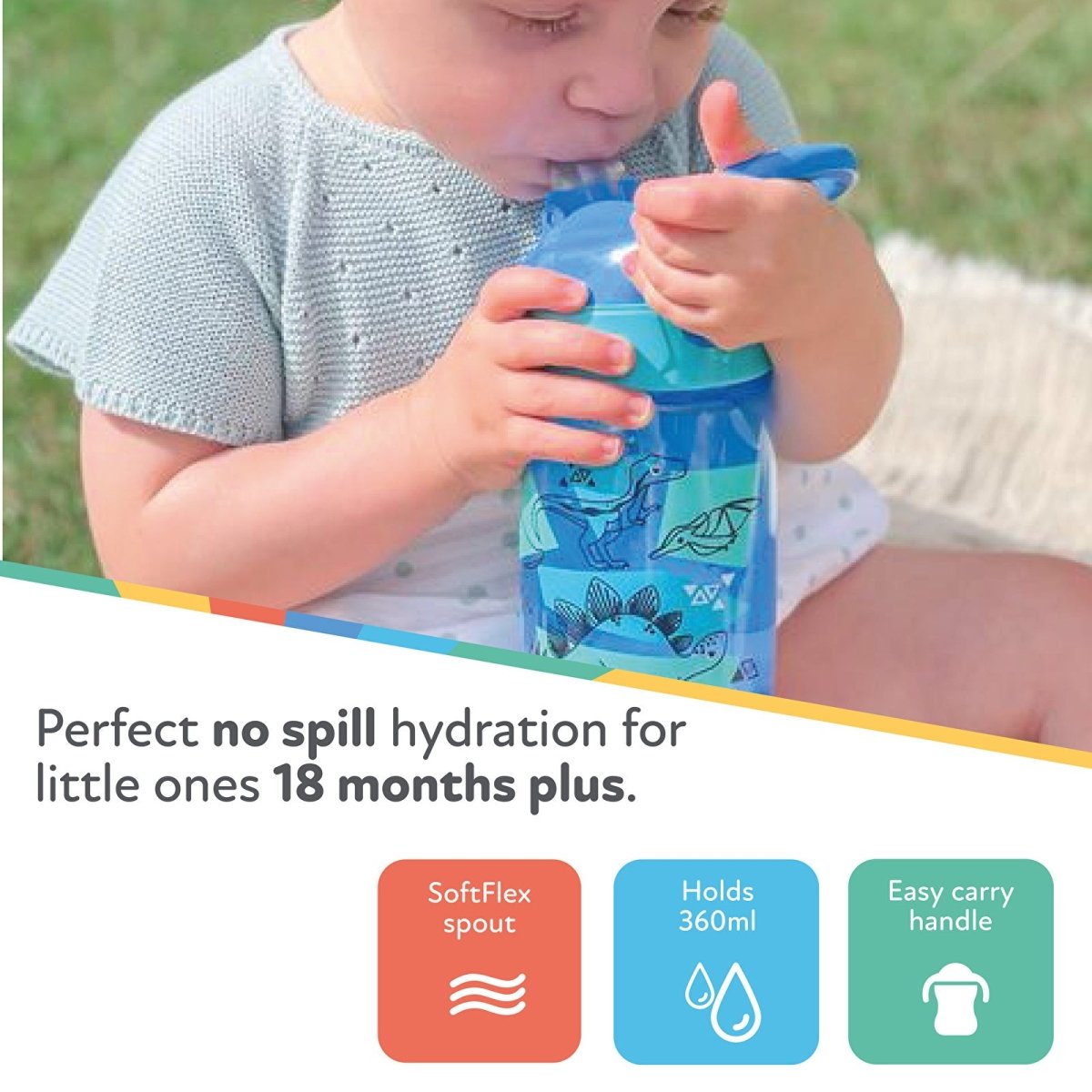 Nuby Incredible Gulp 18+ months 360ml Pack of 2 - Multicolour - ebebek - Black Friday