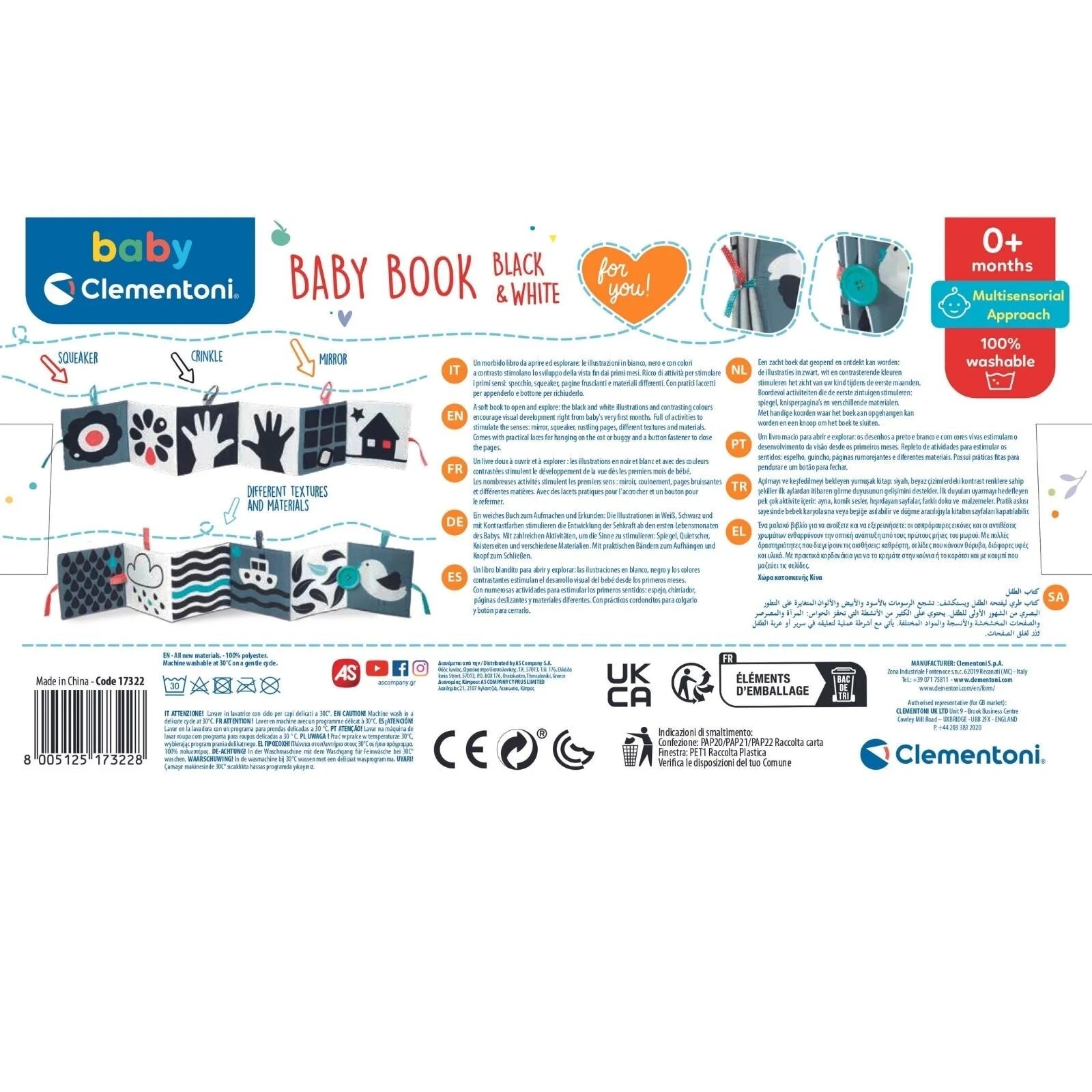 Baby Clementoni Black & White Baby Book - ebebek - Black Friday