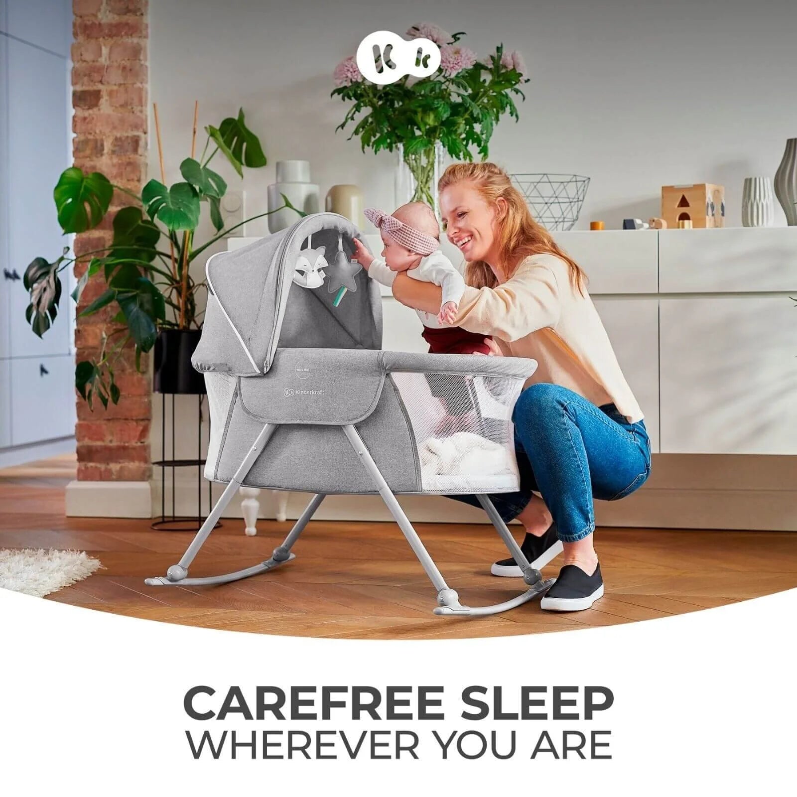 Kinderkraft LOVI 3 - in - 1 Baby Crib - Grey - ebebek - Black Friday