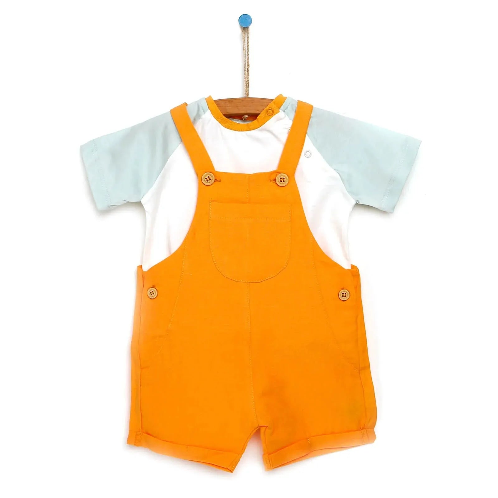 Cassiope Colorful Dungaree - Shorts - T-shirt - Orange - ebebek - Black Friday