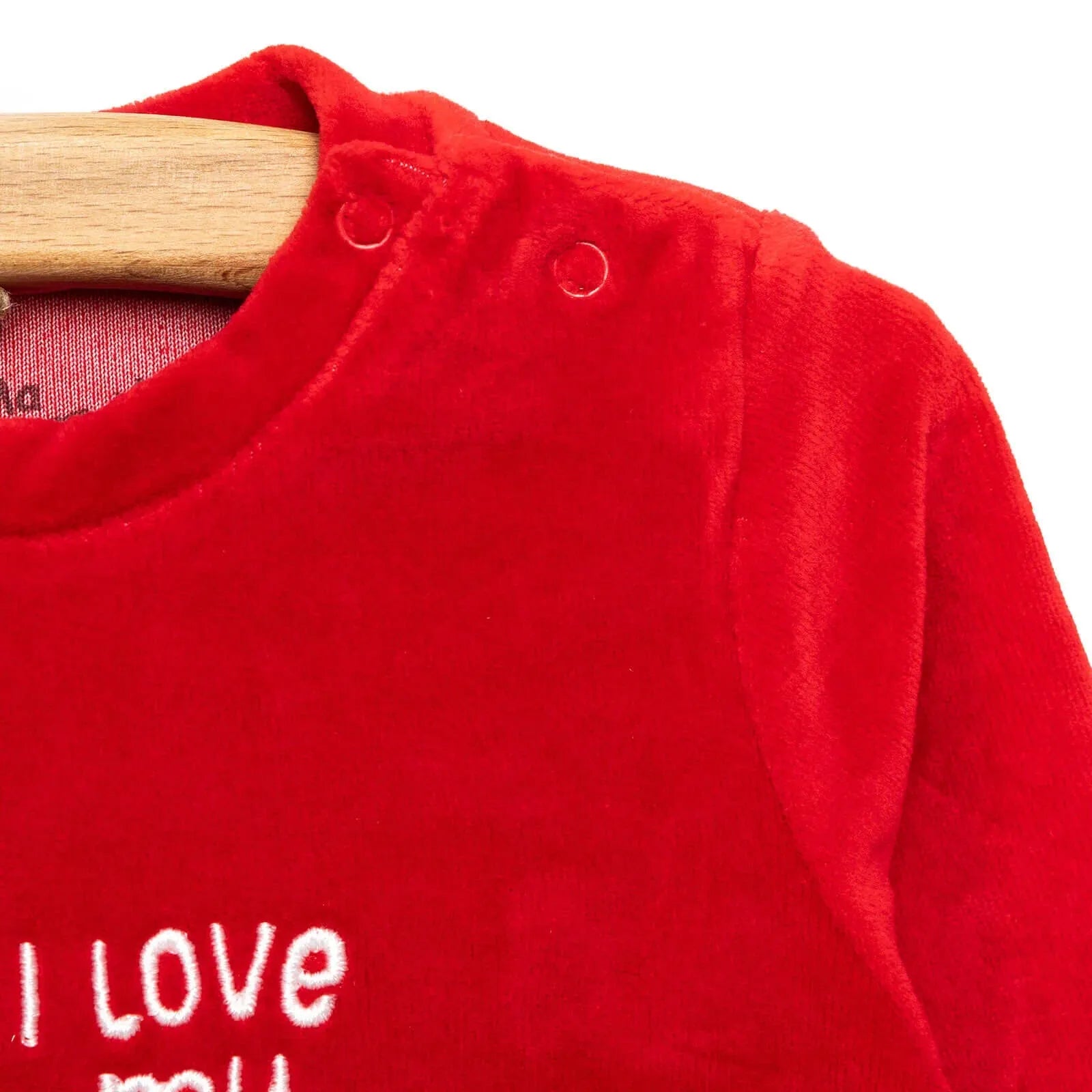 Ma Douce Newborn Velvet Footed Jumpsuit - Red - ebebek - Black Friday