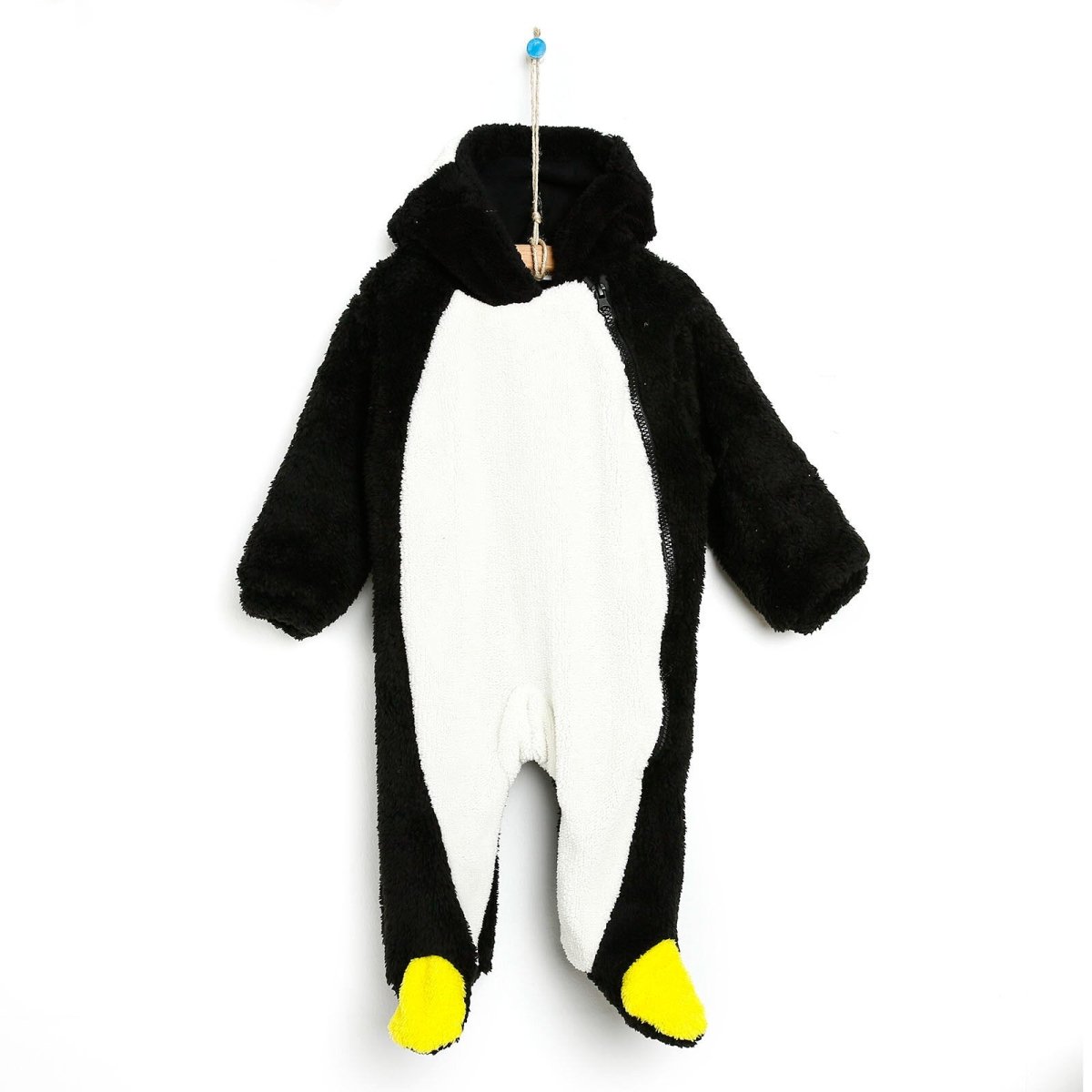 Midimod Newborn Welsoft Penguin Footed Jumpsuit - Black - ebebek - Black Friday