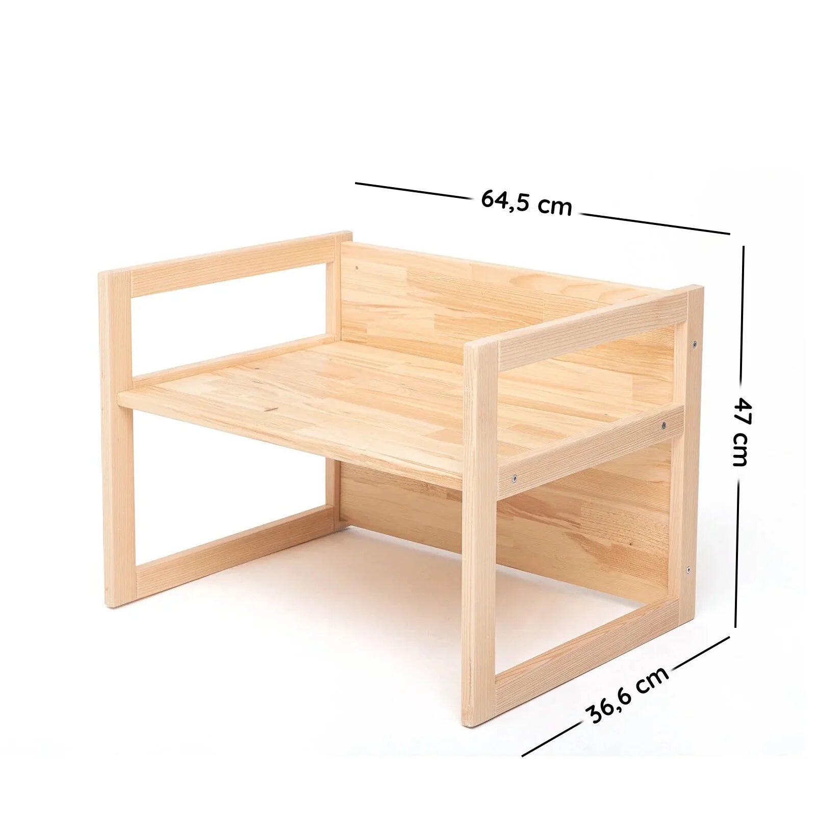 Montessori Wooden Convertable Table & Chair 36,6 cm (W) x 47 cm (H) x 64,5 cm (L) - ebebek - Black Friday