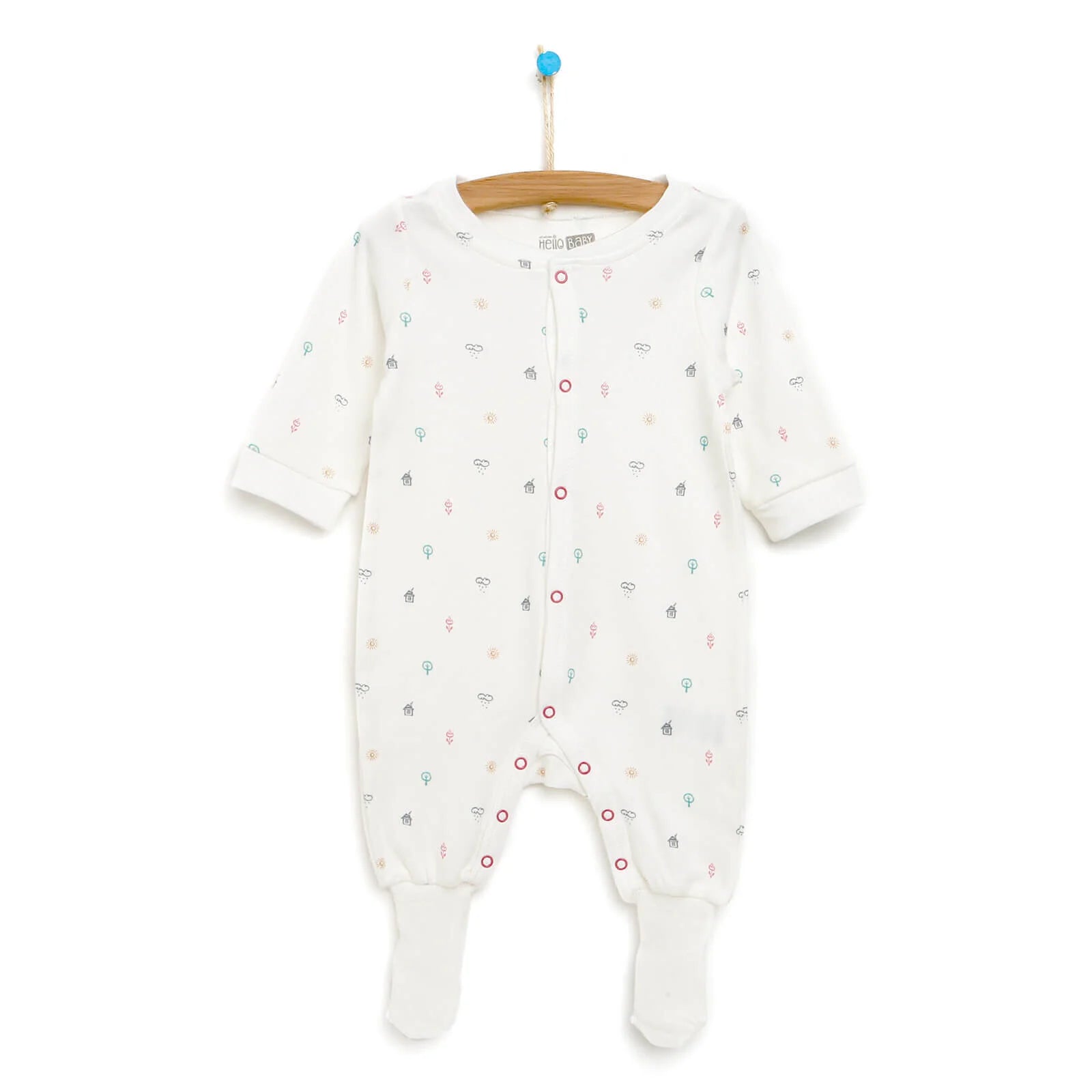 HelloBaby Newborn Baby Girl Footed Jumpsuit - Beige Melange - ebebek - Black Friday