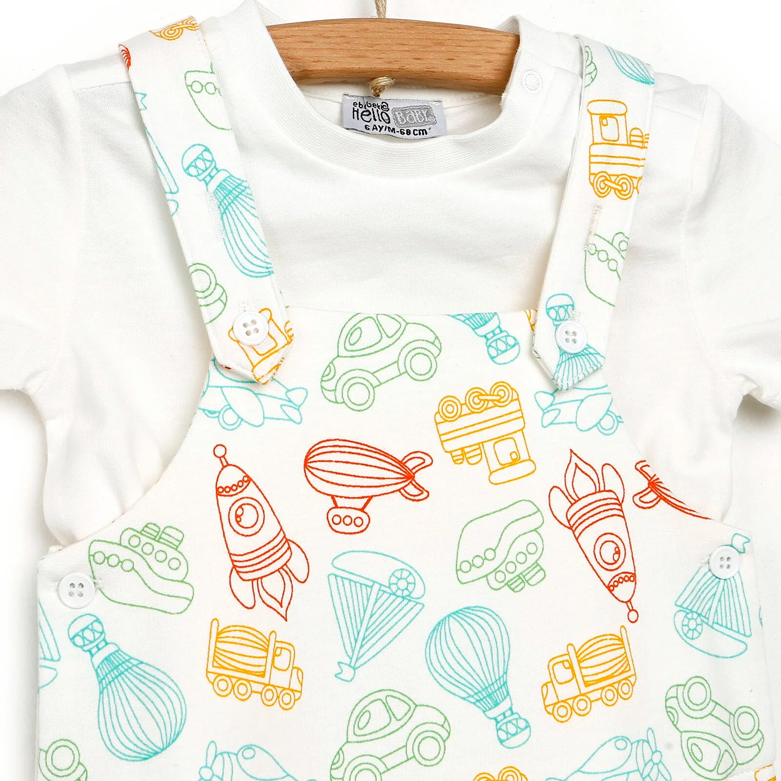 HelloBaby Basic Baby Boy Vehicle Pattern - White - ebebek - Black Friday