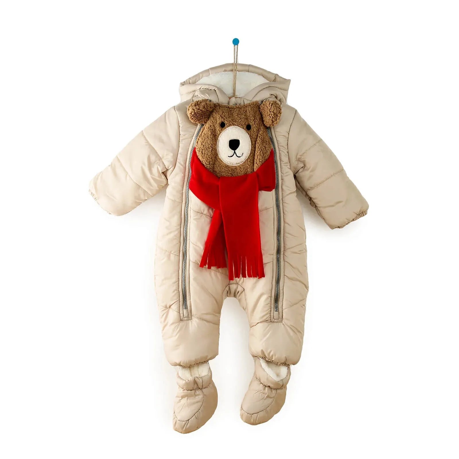 Midimod Baby Boy Snowsuit with Double Zip - Beige - ebebek - Black Friday
