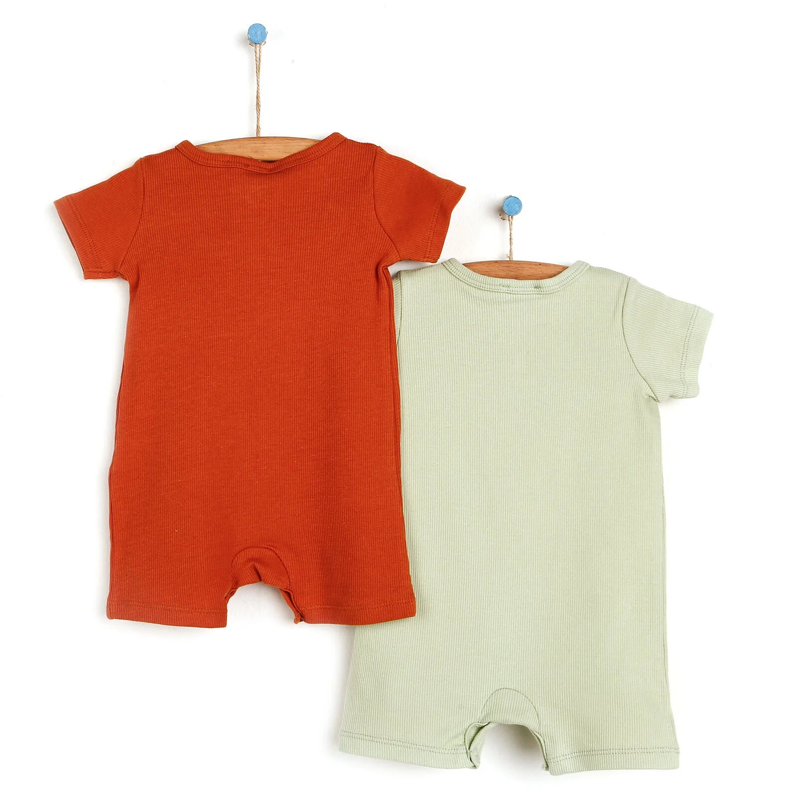 HelloBaby Basic 2 Piece Short Sleeve Short Overalls - Ginger - ebebek - Black Friday