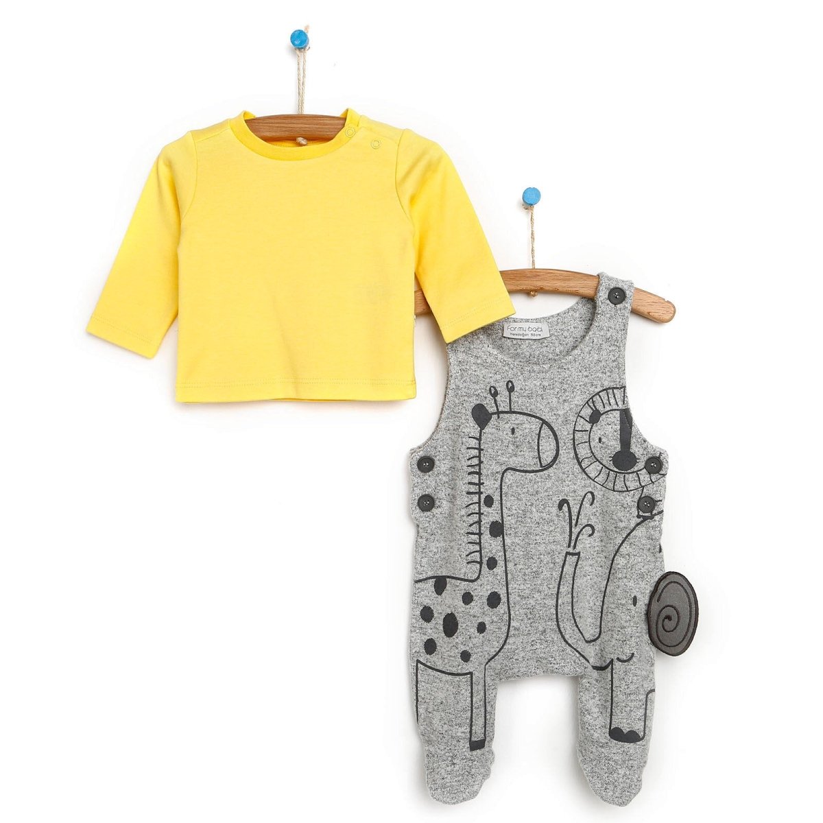 For My Baby Newborn Wild Overalls - Sweatshirt - Grey Melange - ebebek - Black Friday