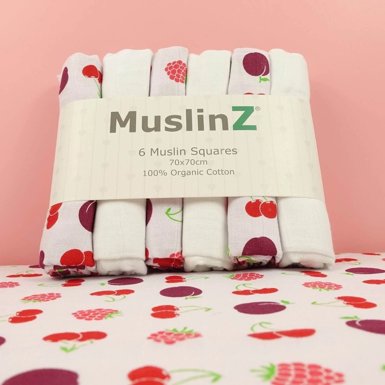 MuslinZ 6 Pack Organic Cotton Muslin Squares 70x70cm - Fruit - ebebek - Black Friday