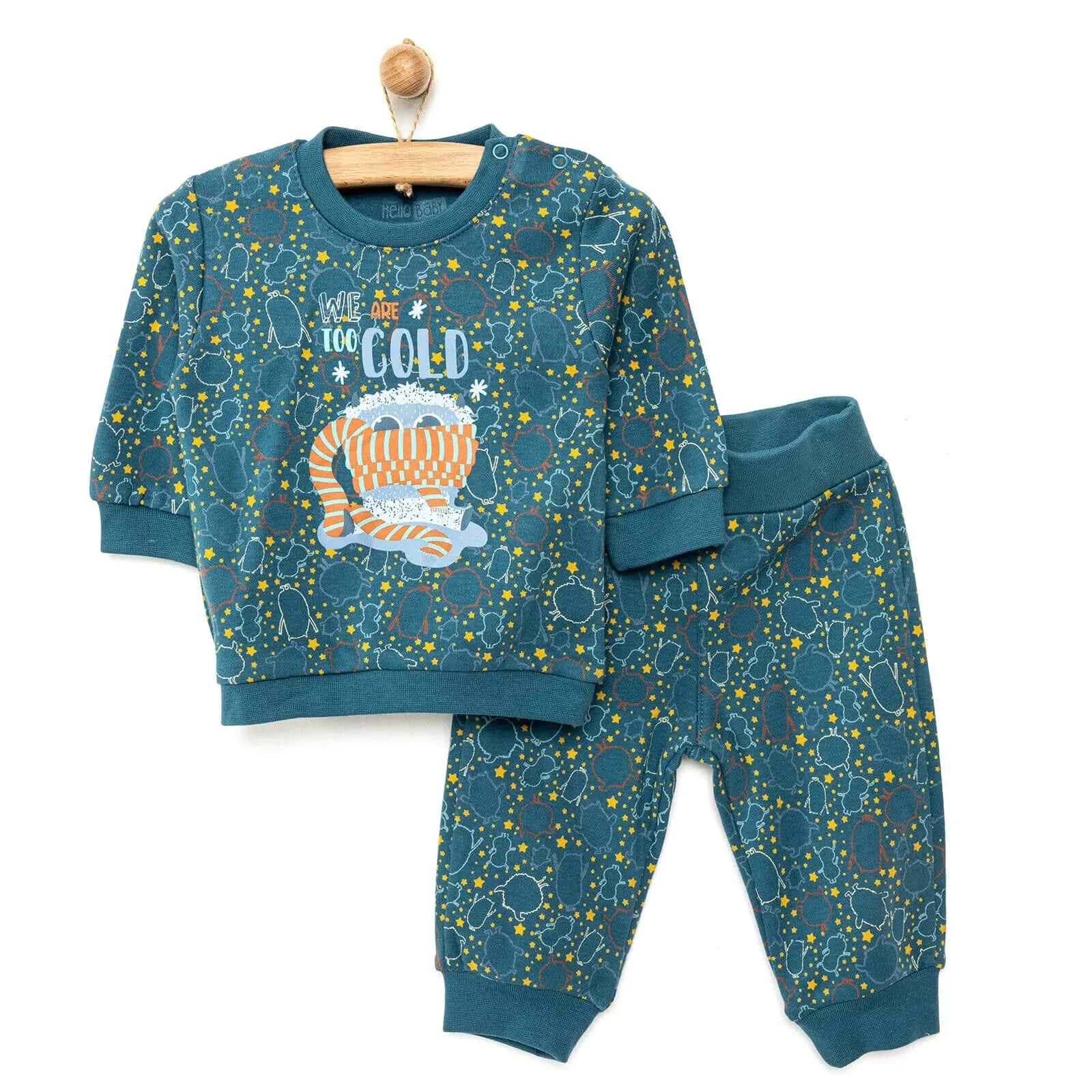 HelloBaby Basic Winter Themed Baby Tracksuit - Dark Blue - ebebek - Black Friday