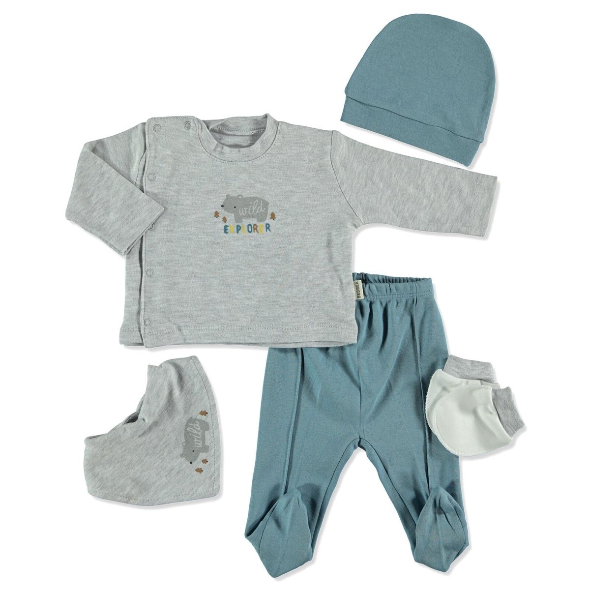 Bebbek Baby Boy 5 Pcs Newborn Gift Starter Set - Dark Blue - ebebek - Black Friday