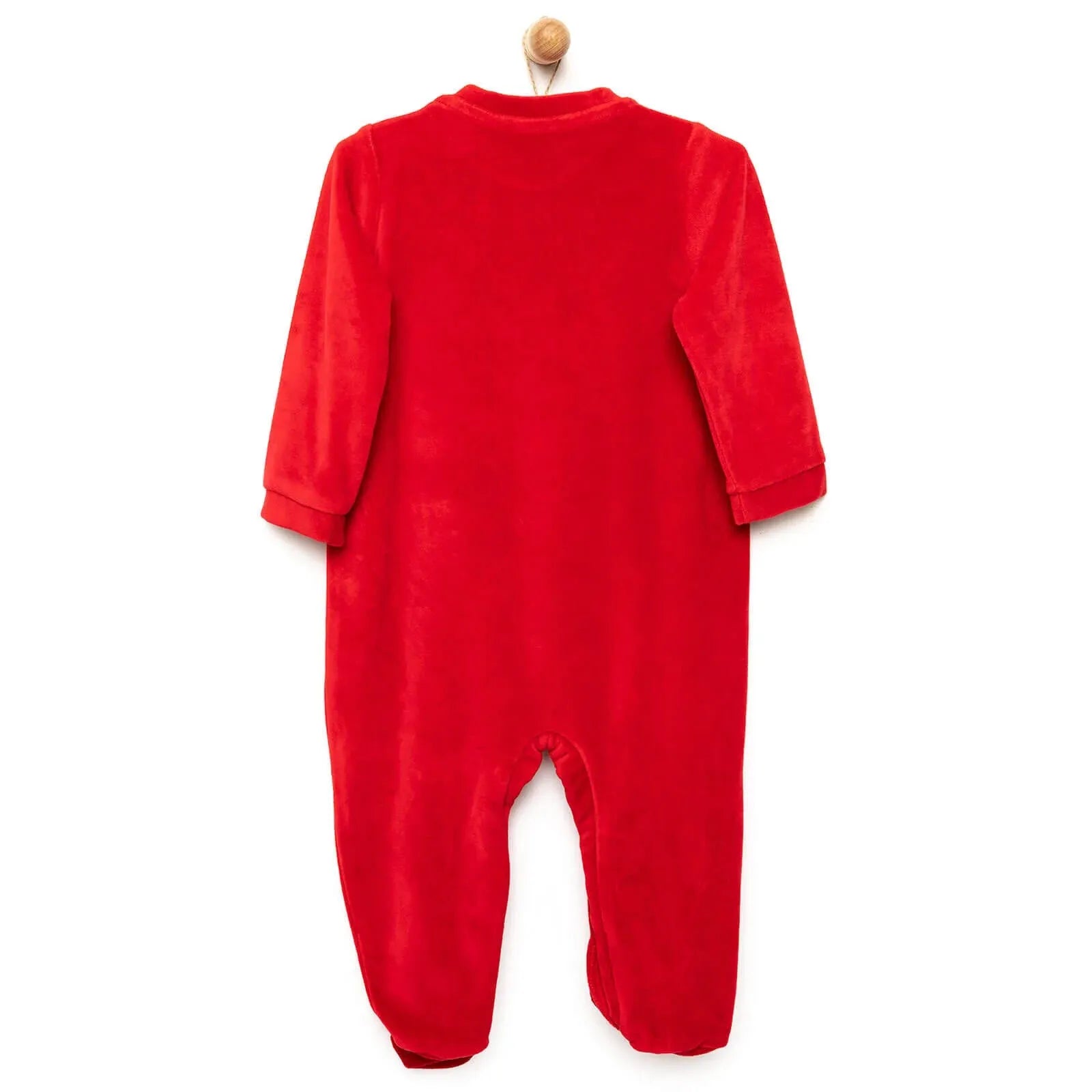 Ma Douce Newborn Velvet Footed Jumpsuit - Red - ebebek - Black Friday