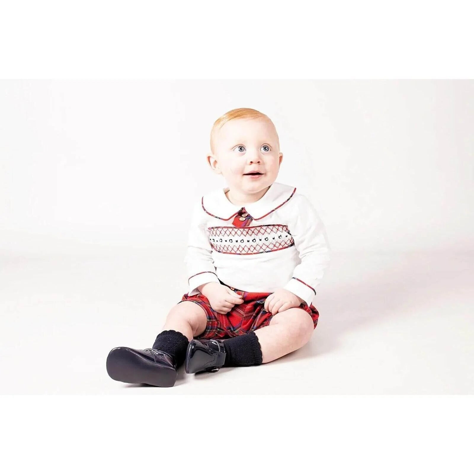 Beau Kid Baby Tartan Smock 2pc Set - Red - ebebek - Black Friday
