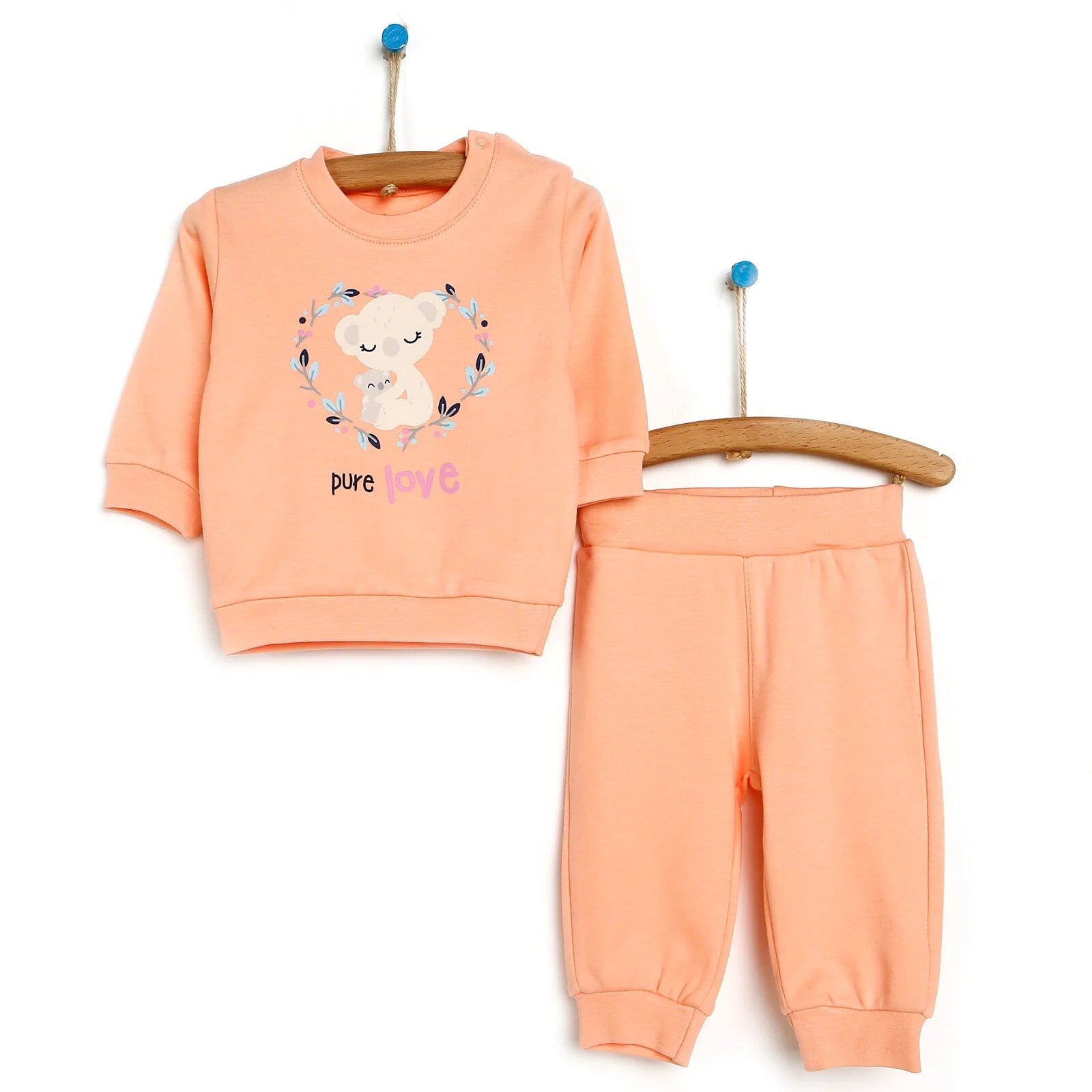 HelloBaby Basic Baby Girl Tracksuit - Salmon - ebebek - Black Friday