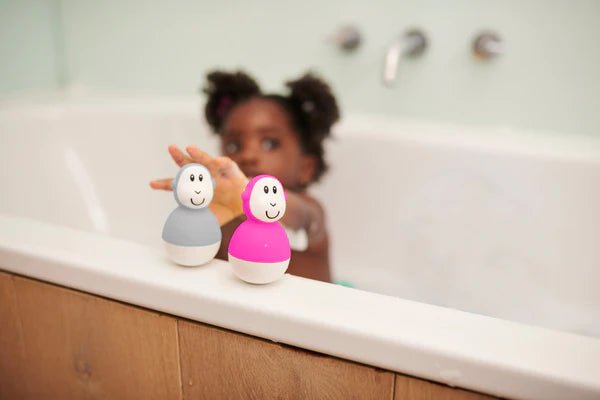 Matchstick Monkey Bathtime Wobblers - Pink & Cool Grey - ebebek - Black Friday
