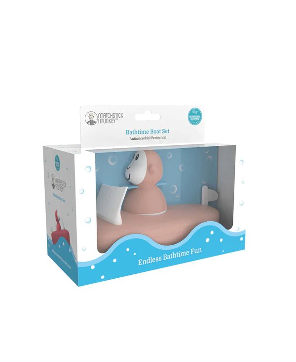 Matchstick Monkey Bathtime Boat Set - Dusty Pink - ebebek - Black Friday