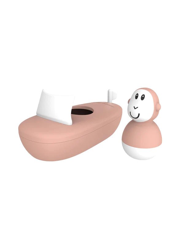 Matchstick Monkey Bathtime Boat Set - Dusty Pink - ebebek - Black Friday