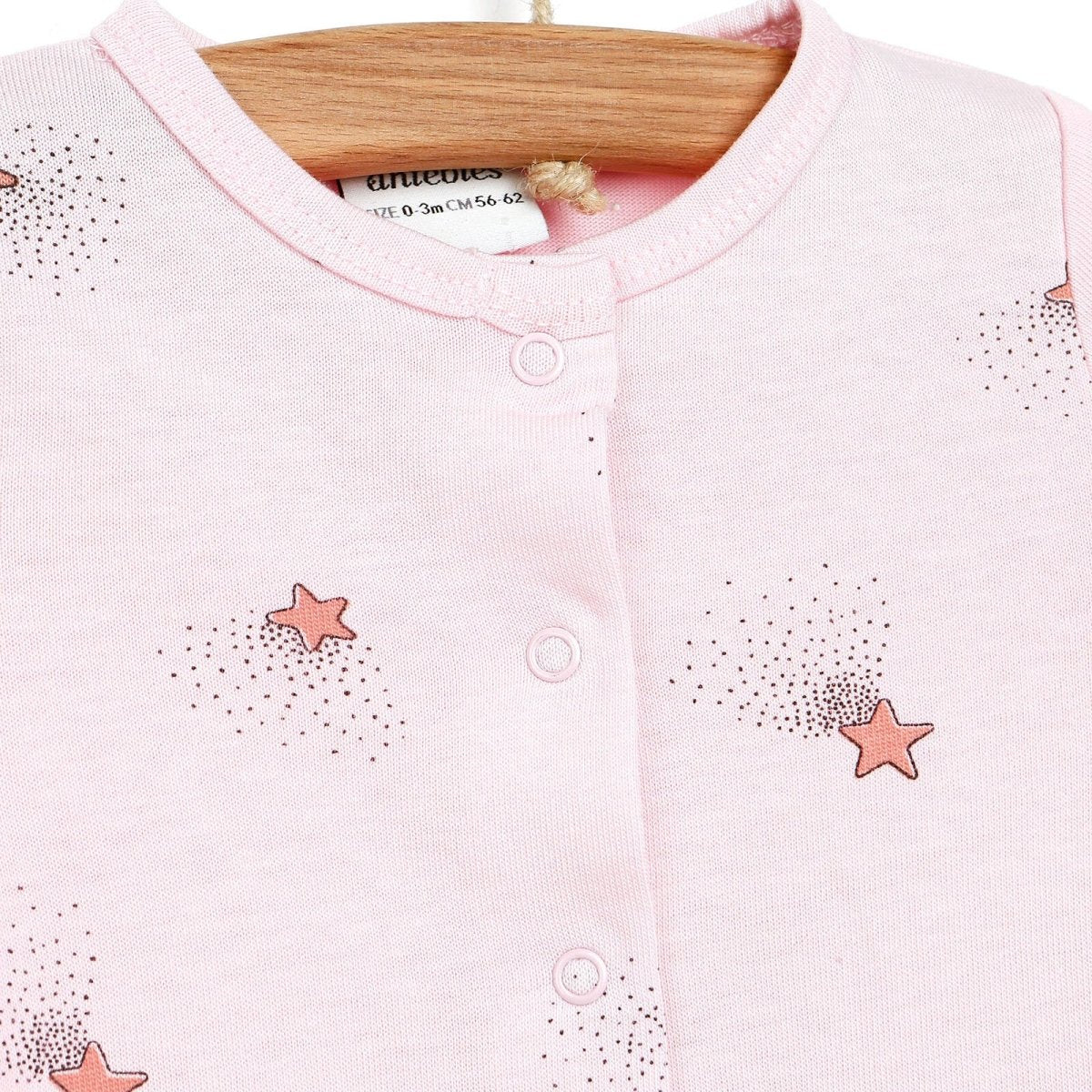 Antebies Newborn Stars Organic Footed Jumpsuit - Pink - ebebek - Black Friday