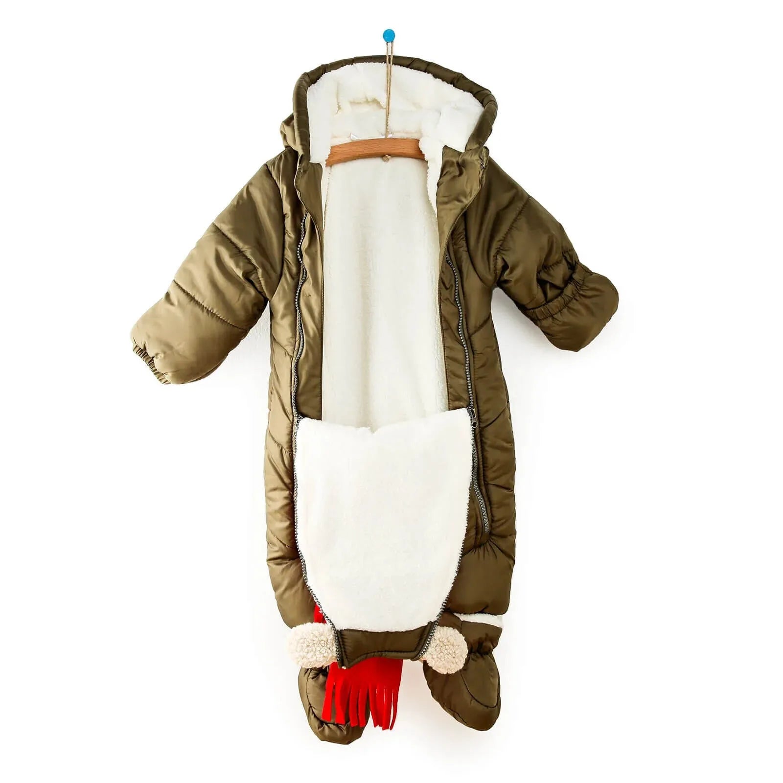 Midimod Baby Boy Snowsuit with Double Zip - Khaki - ebebek - Black Friday