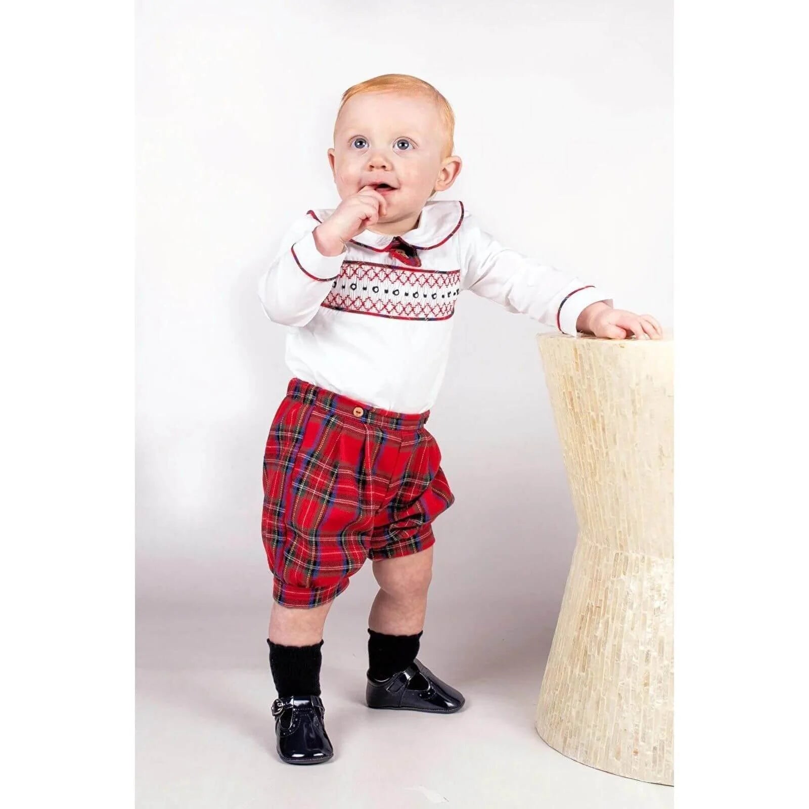 Beau Kid Baby Tartan Smock 2pc Set - Red - ebebek - Black Friday