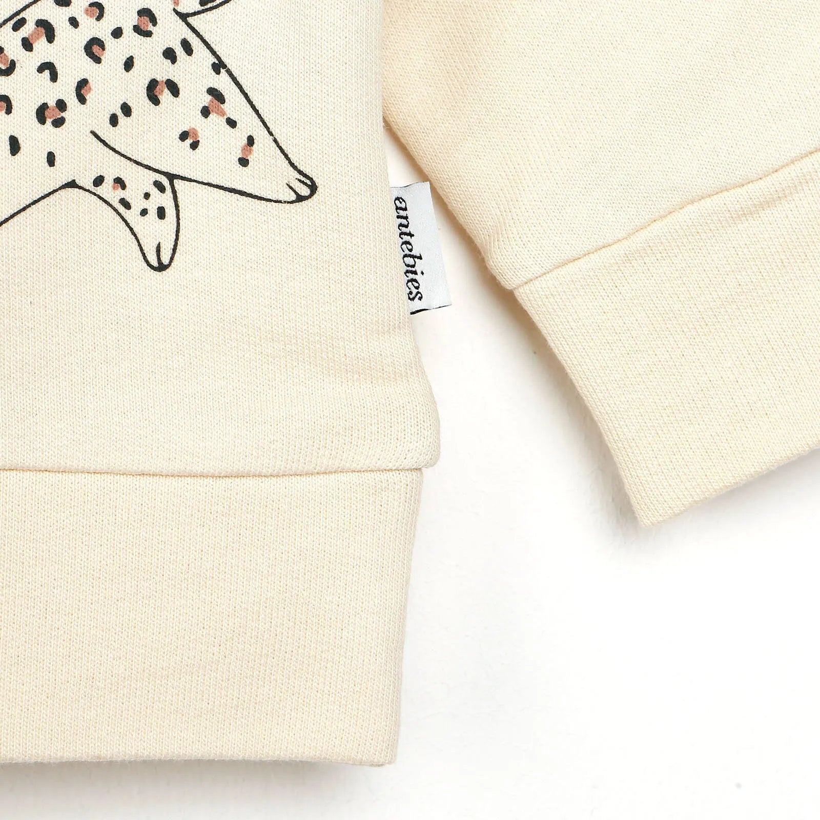 Antebies Newborn Cheetah Organic Sweatshirt - Beige - ebebek - Black Friday